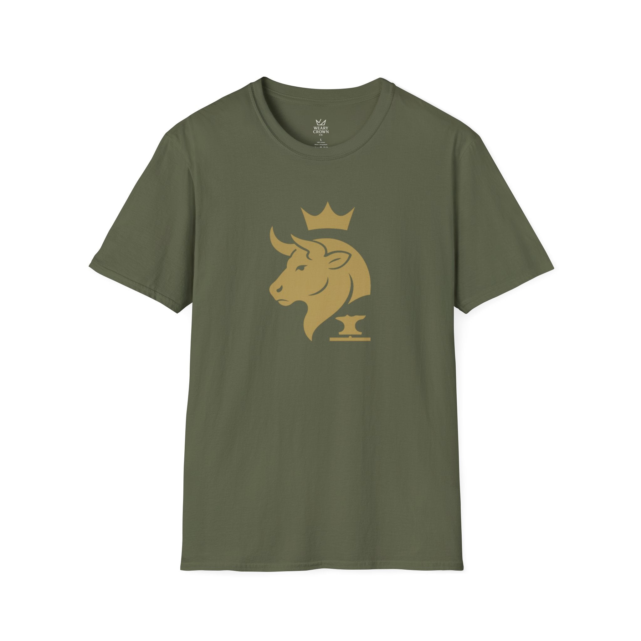 Crowned Bull Crest Tee – Minimal Luxury Shirt