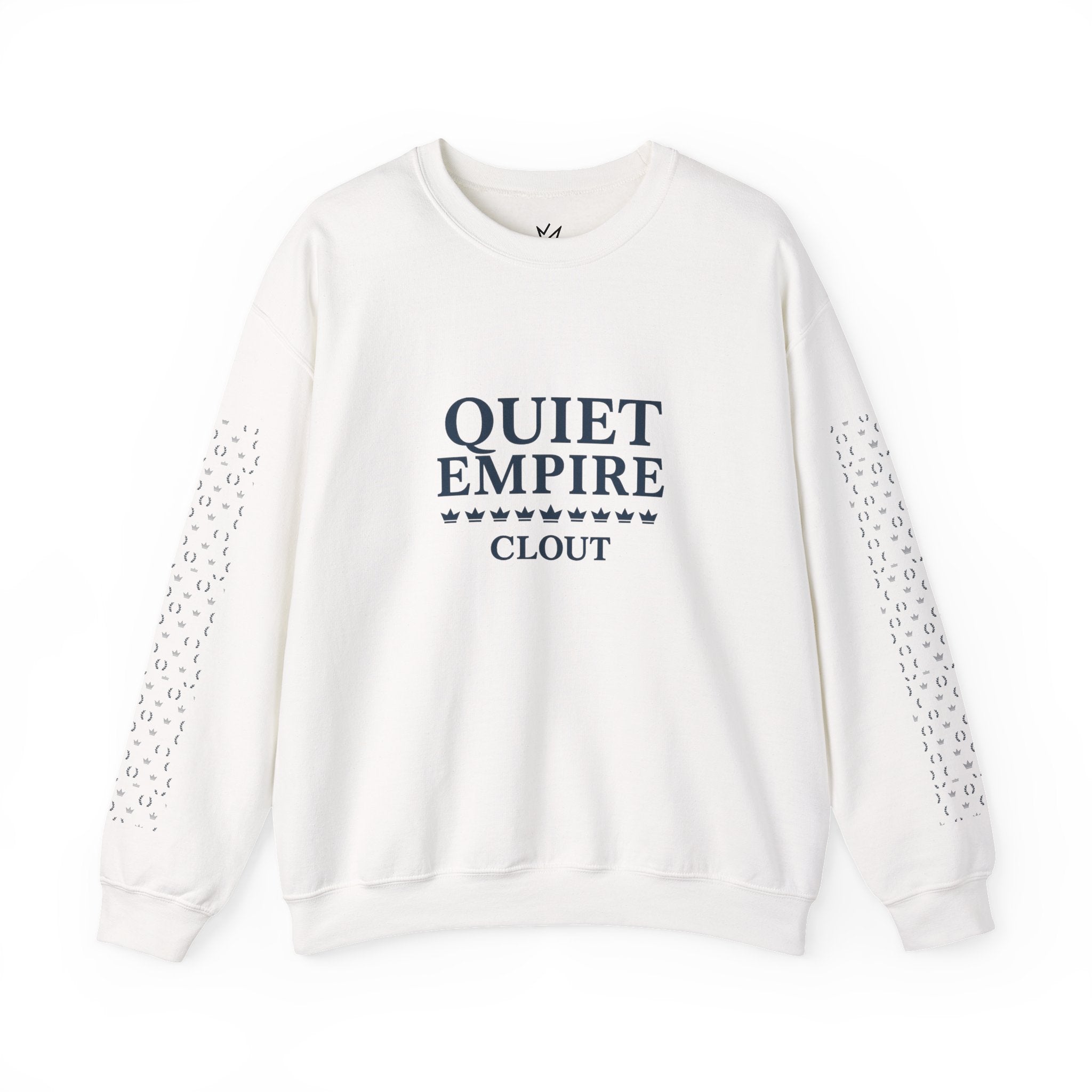 Quiet Empire Crewneck Sweatshirt — 'QUIET EMPIRE CLOUT' Minimal Graphic Pullover