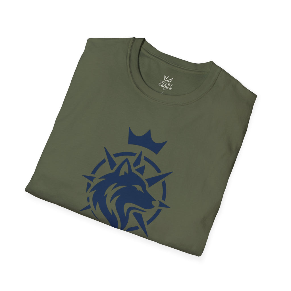 Wolf Compass Leadership Tee – Minimal Crest Graphic T‑Shirt