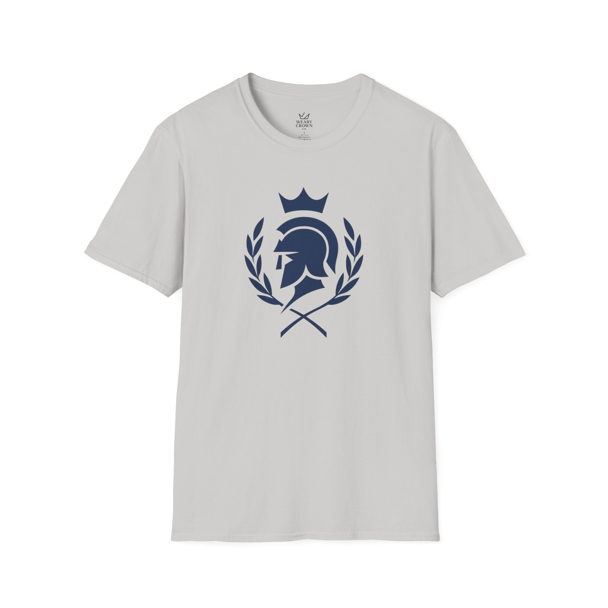 Crowned Spartan Laurel Crest Tee – Minimal Warrior Emblem T‑Shirt