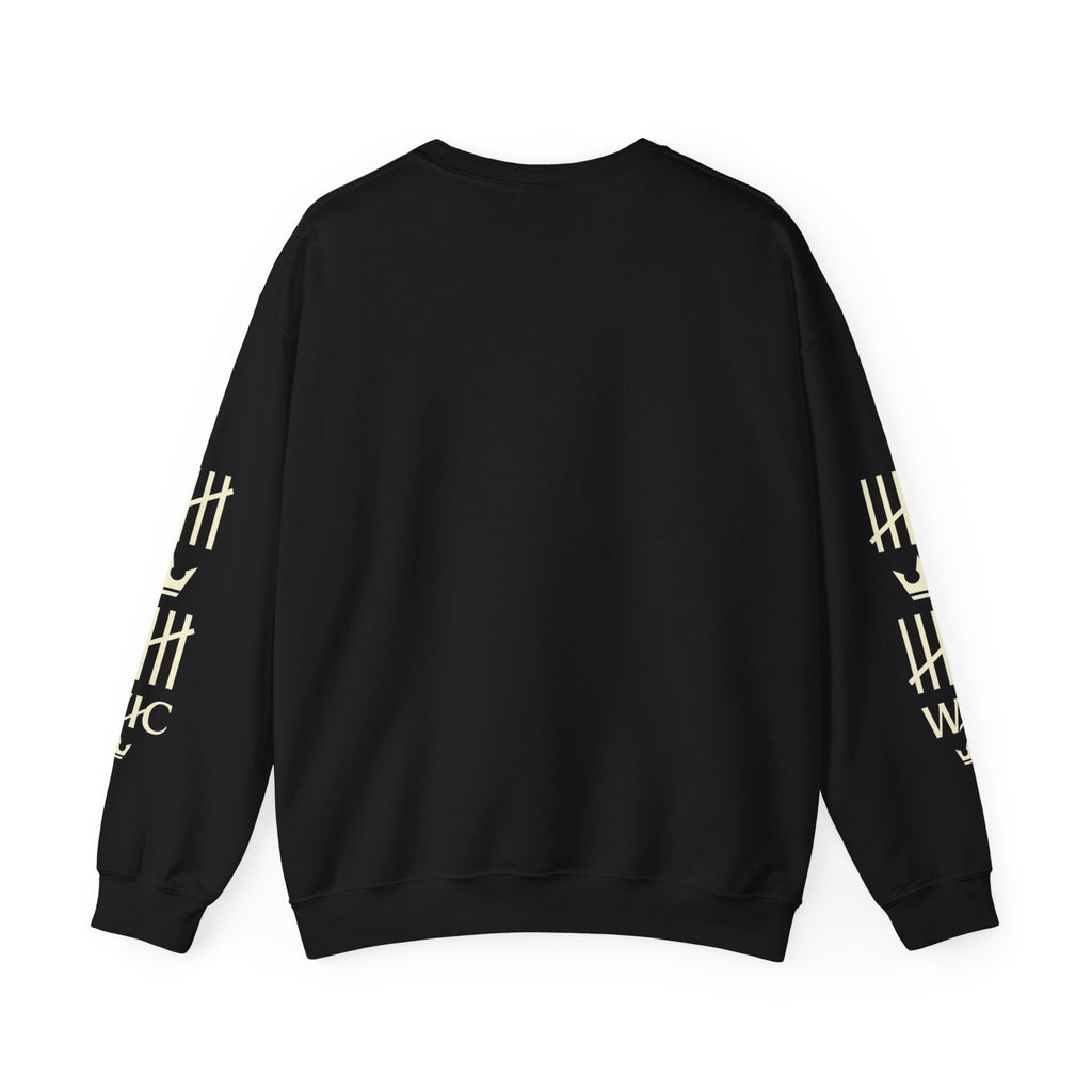 Crewneck Sweatshirt — WC Crown Logo & Tally Sleeve Graphic