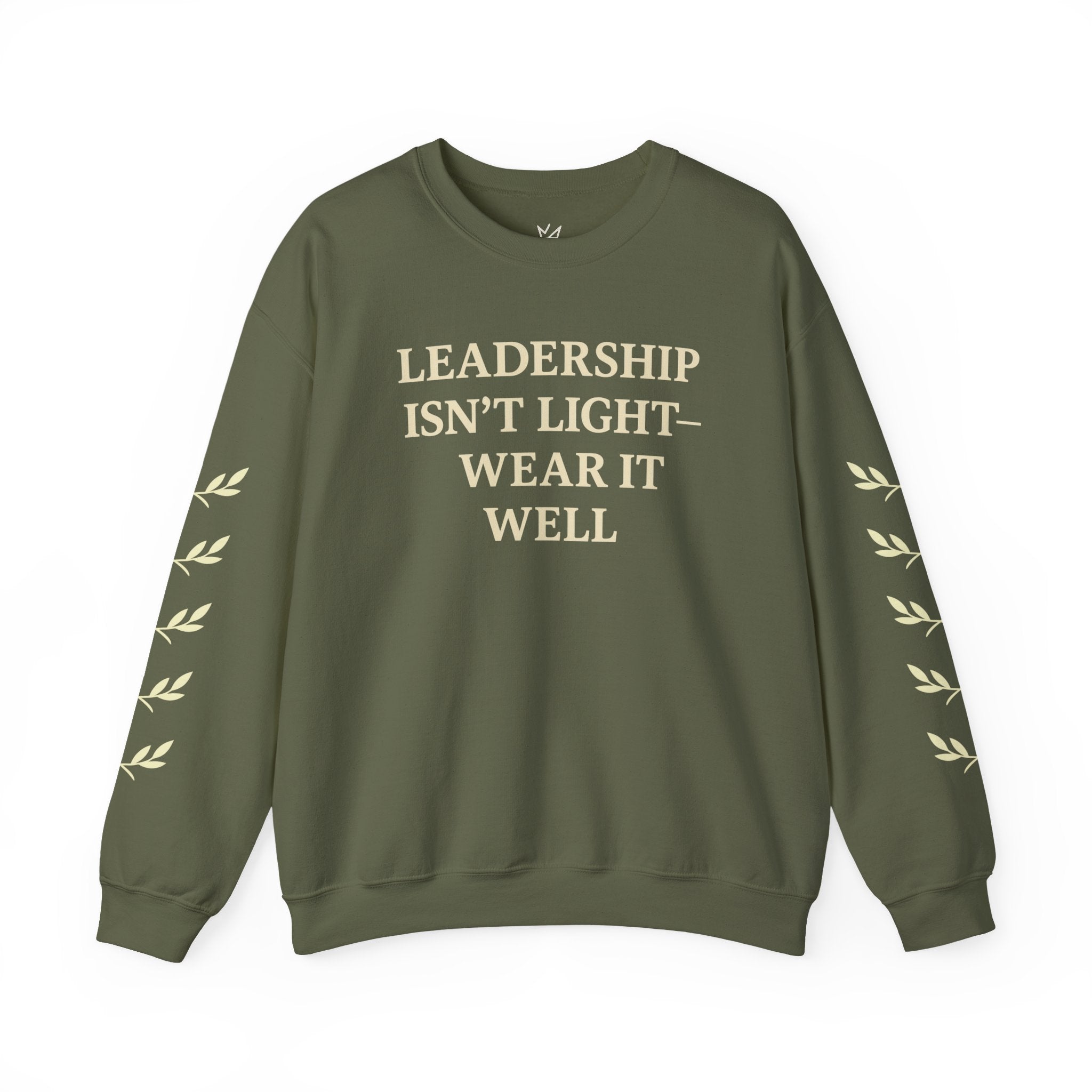 Crown Crewneck Sweatshirt — Gold Laurel Sleeve Design