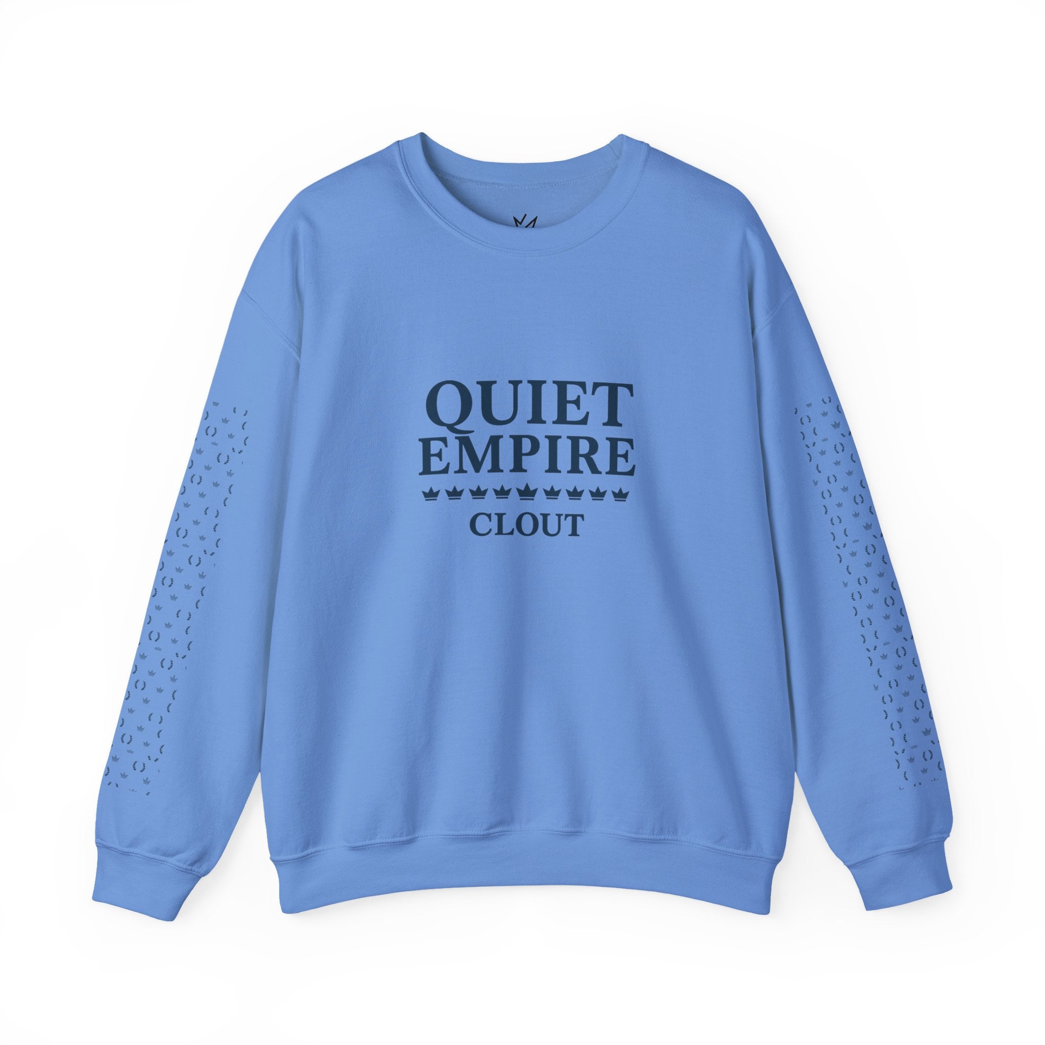 Quiet Empire Crewneck Sweatshirt — 'QUIET EMPIRE CLOUT' Minimal Graphic Pullover