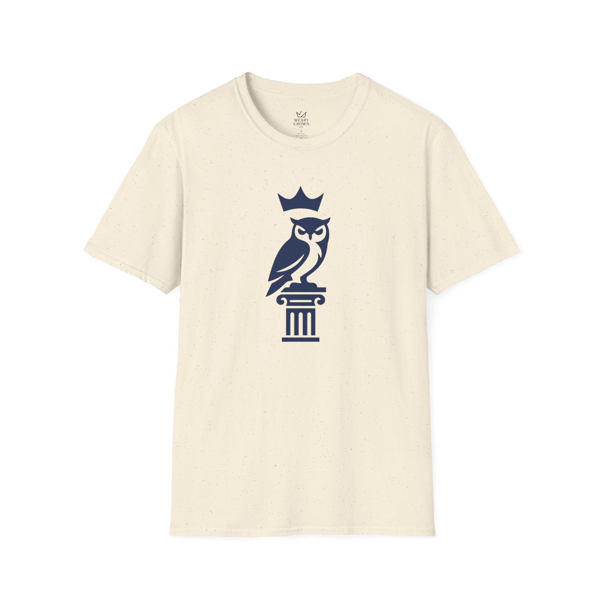 Crowned Owl Crest Shirt – Minimal Strategy Symbol Tee