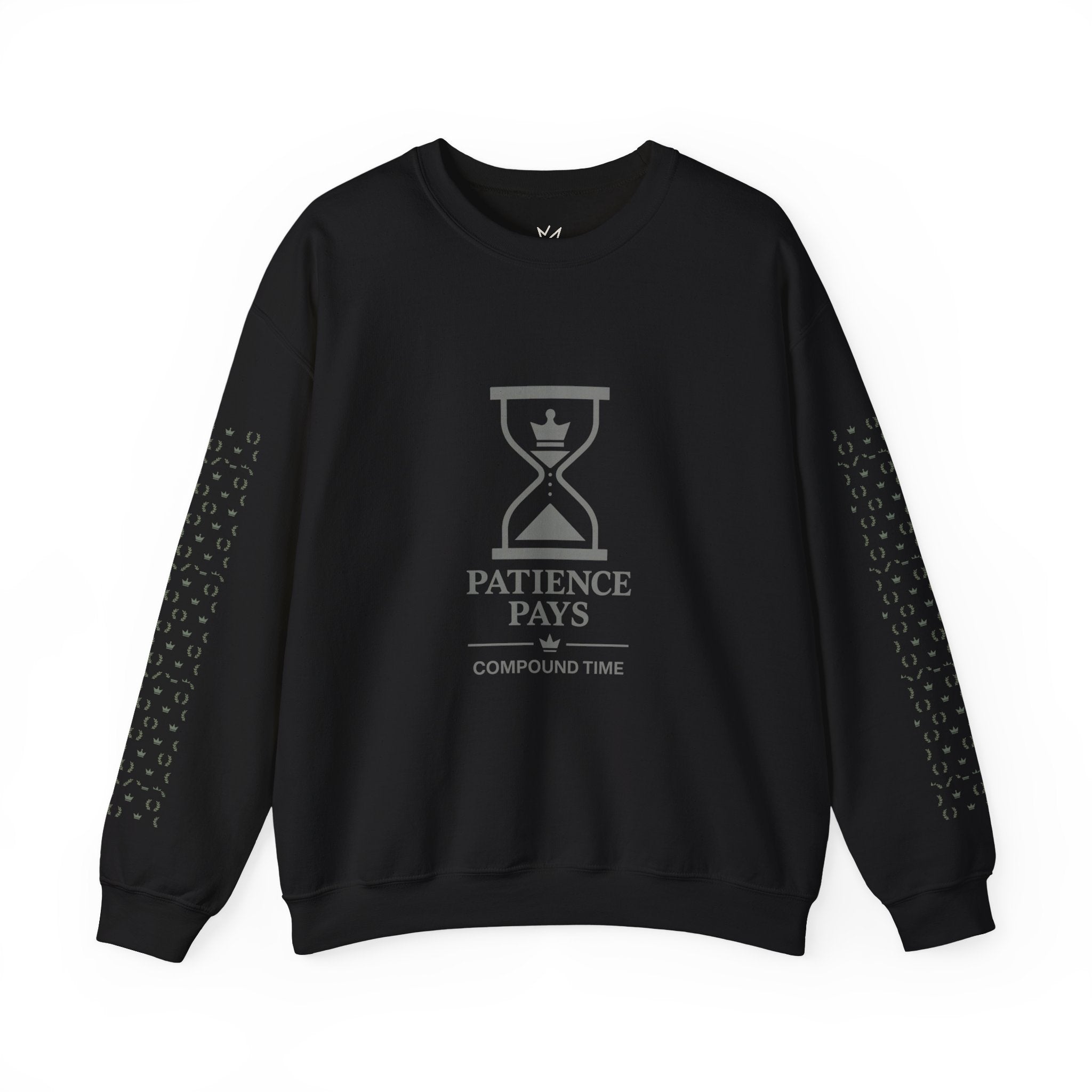 Compound Time Crewneck Sweatshirt — Patience Pays Hourglass