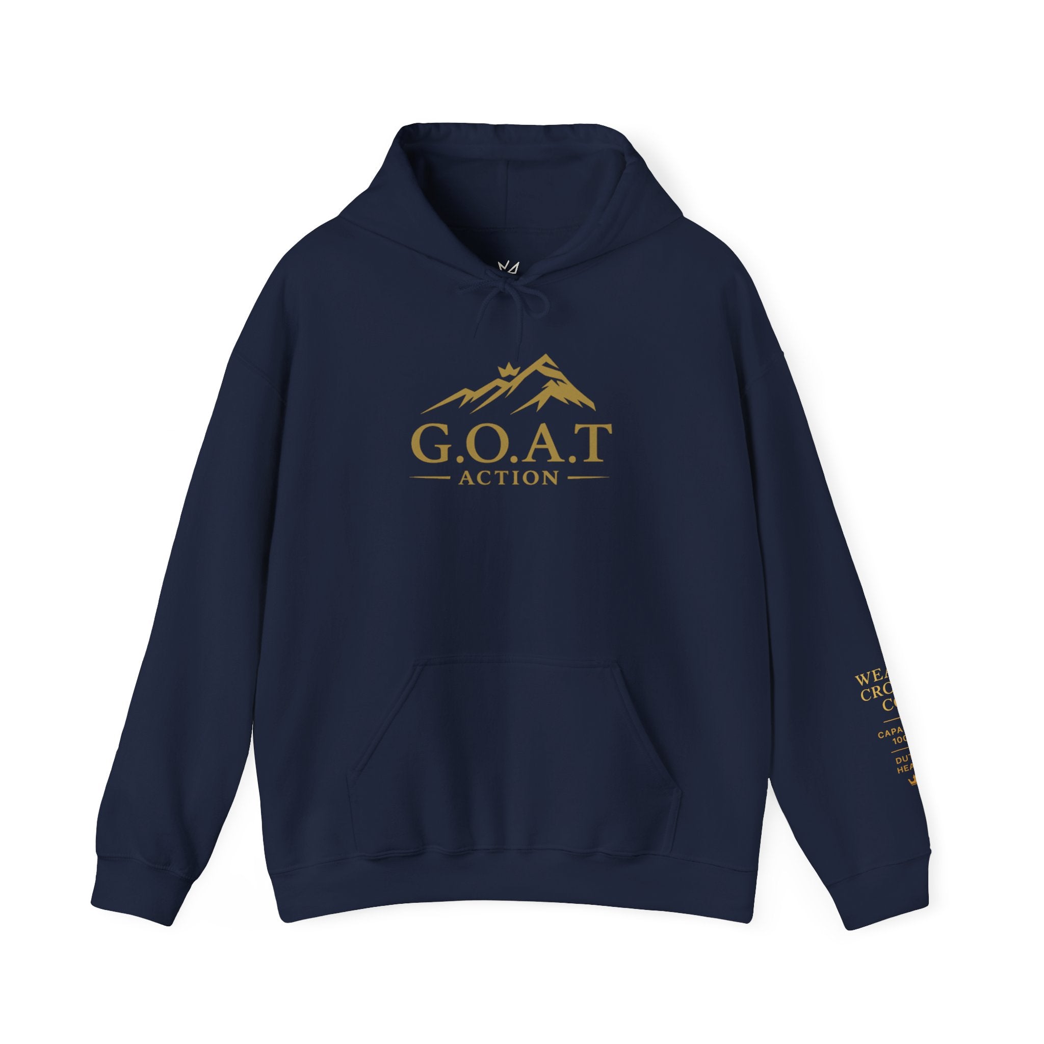 G.O.A.T Action Crest Hoodie – Minimal Gold Print