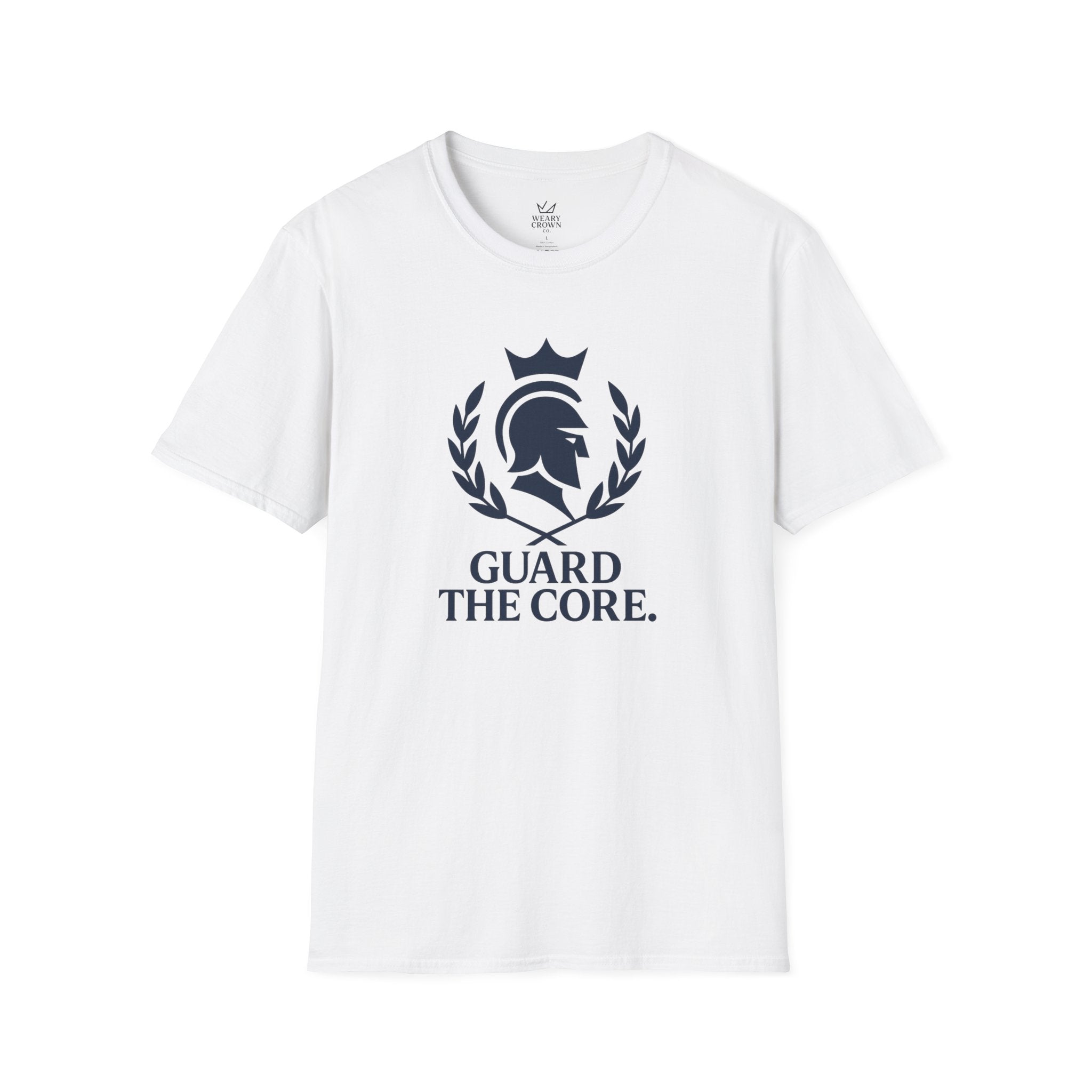 Guard the Core Tee – Crowned Spartan Laurel Discipline Motto T‑Shirt