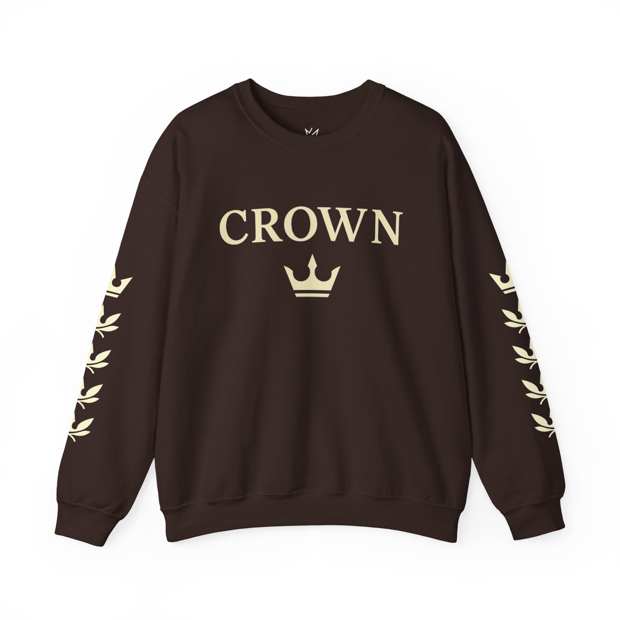CROWN Statement Crewneck Sweatshirt (Laurel Sleeve Detail)