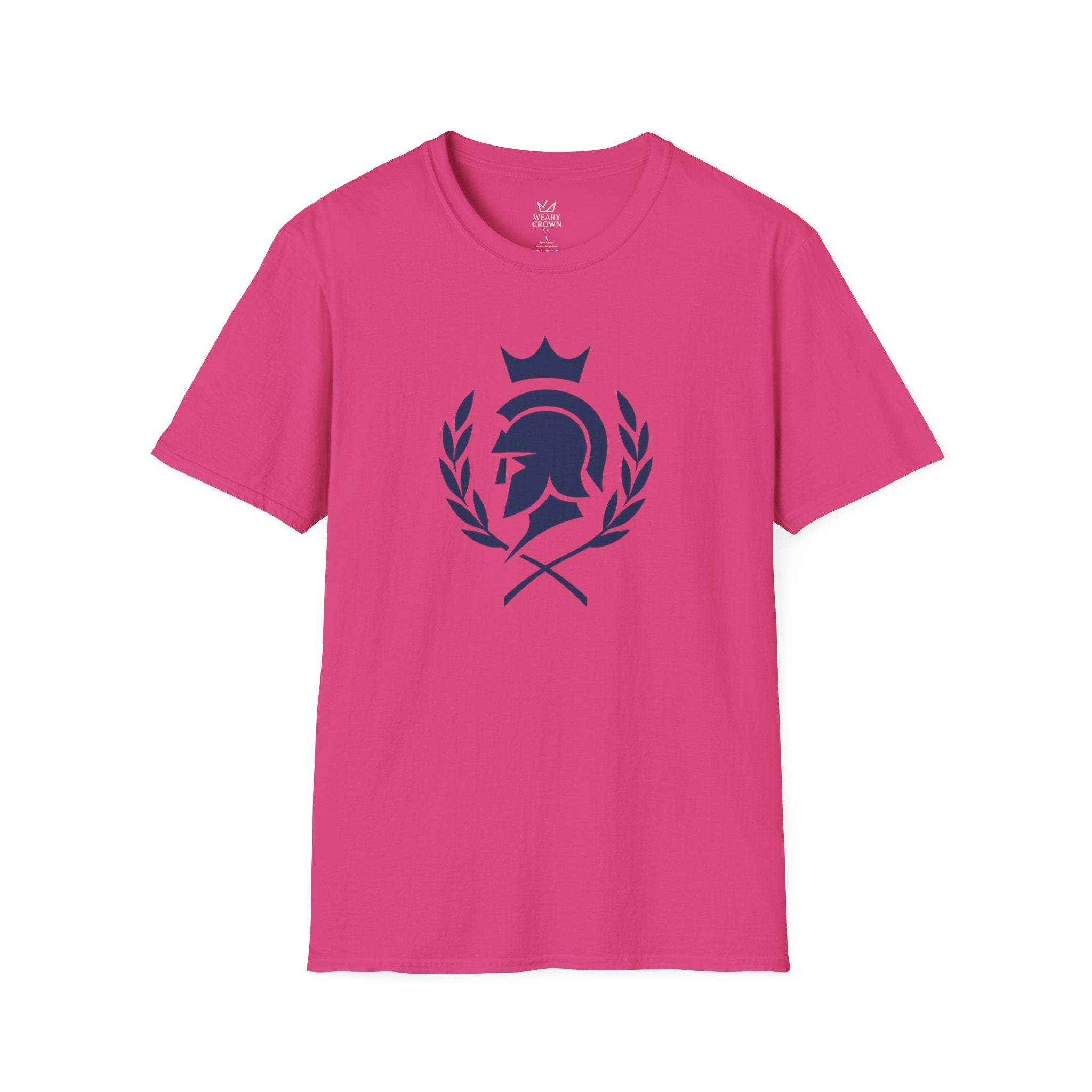 Crowned Spartan Laurel Crest Tee – Minimal Warrior Emblem T‑Shirt