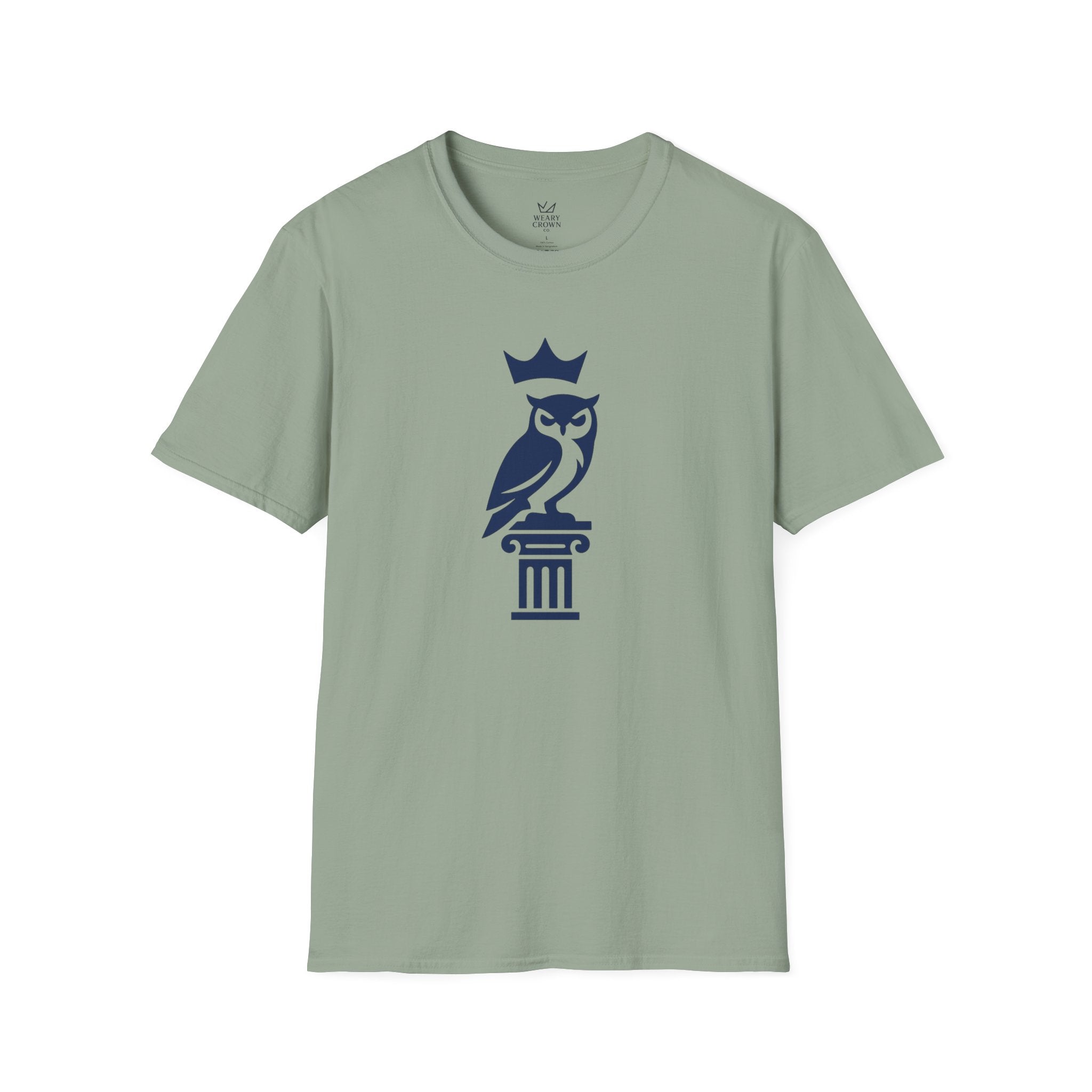 Crowned Owl Crest Shirt – Minimal Strategy Symbol Tee