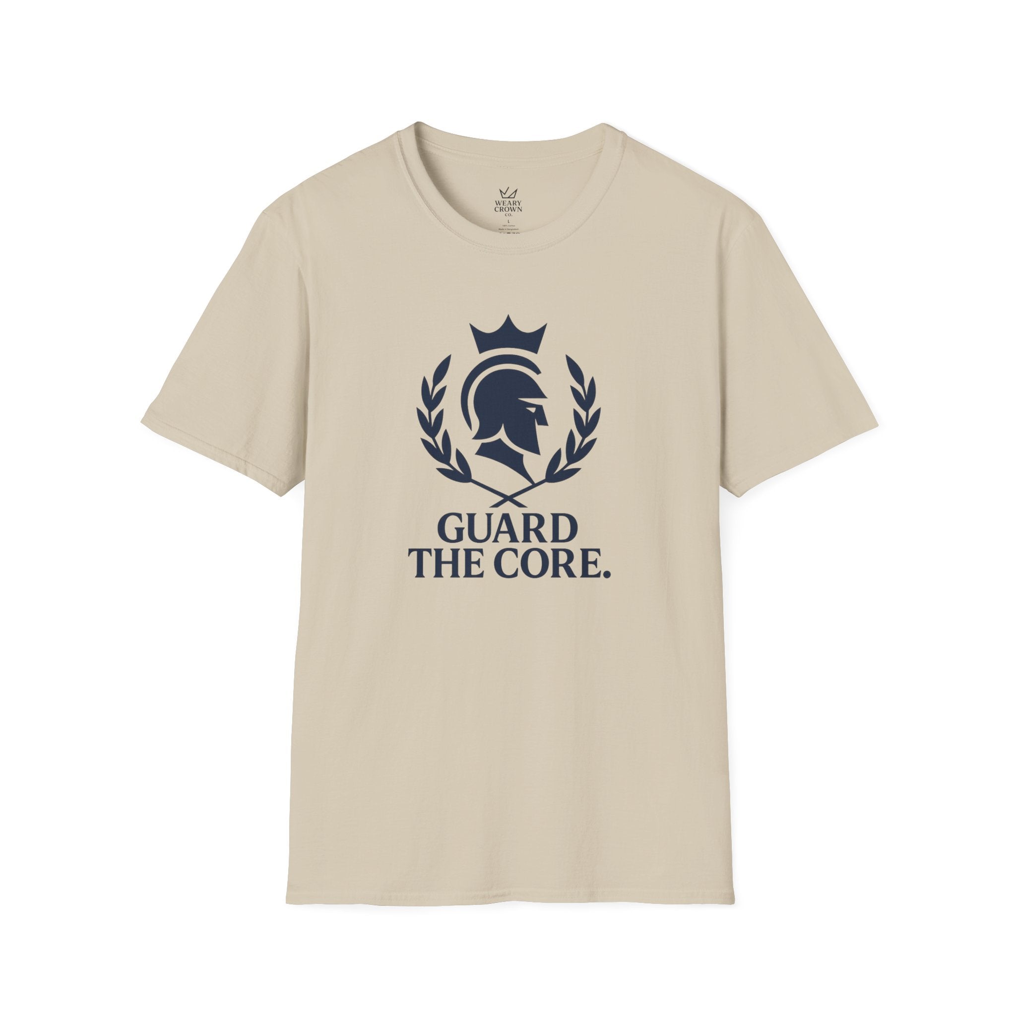 Guard the Core Tee – Crowned Spartan Laurel Discipline Motto T‑Shirt