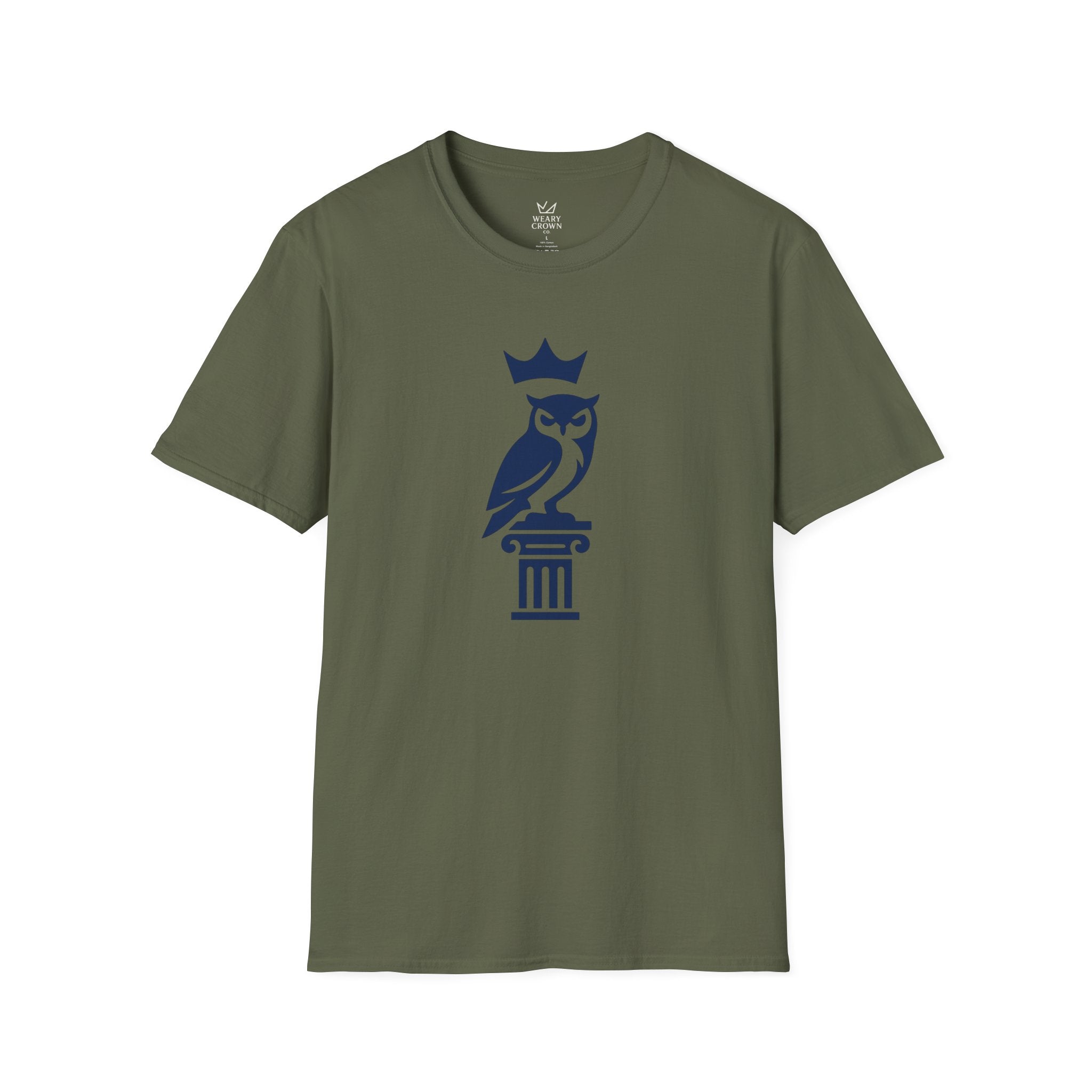 Crowned Owl Crest Shirt – Minimal Strategy Symbol Tee