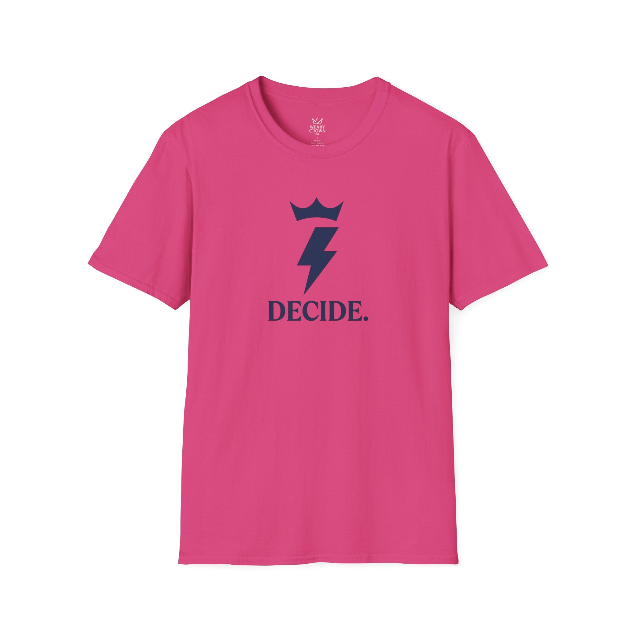 Decide Tee – Crowned Lightning Bolt Focus Motto T‑Shirt