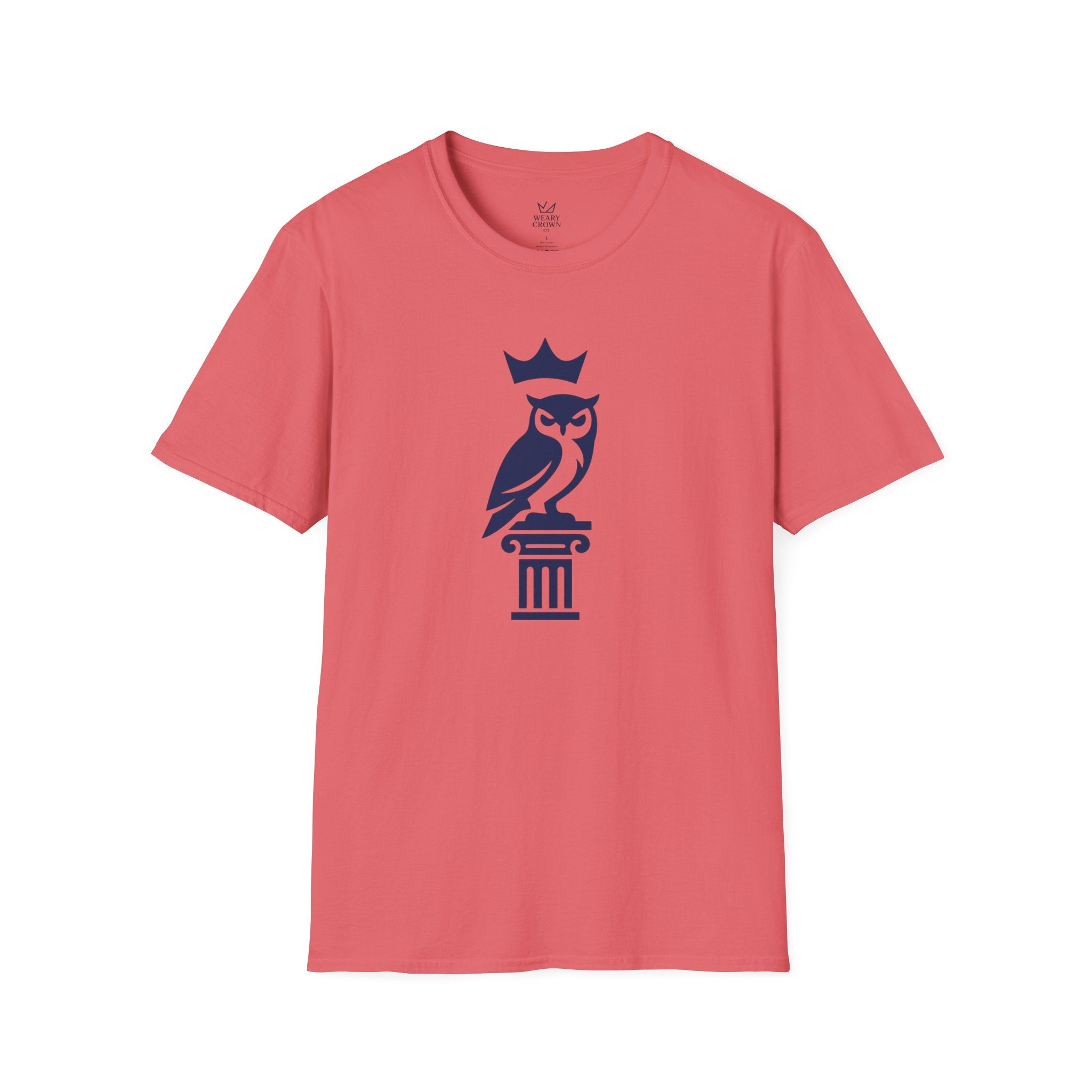 Crowned Owl Crest Shirt – Minimal Strategy Symbol Tee