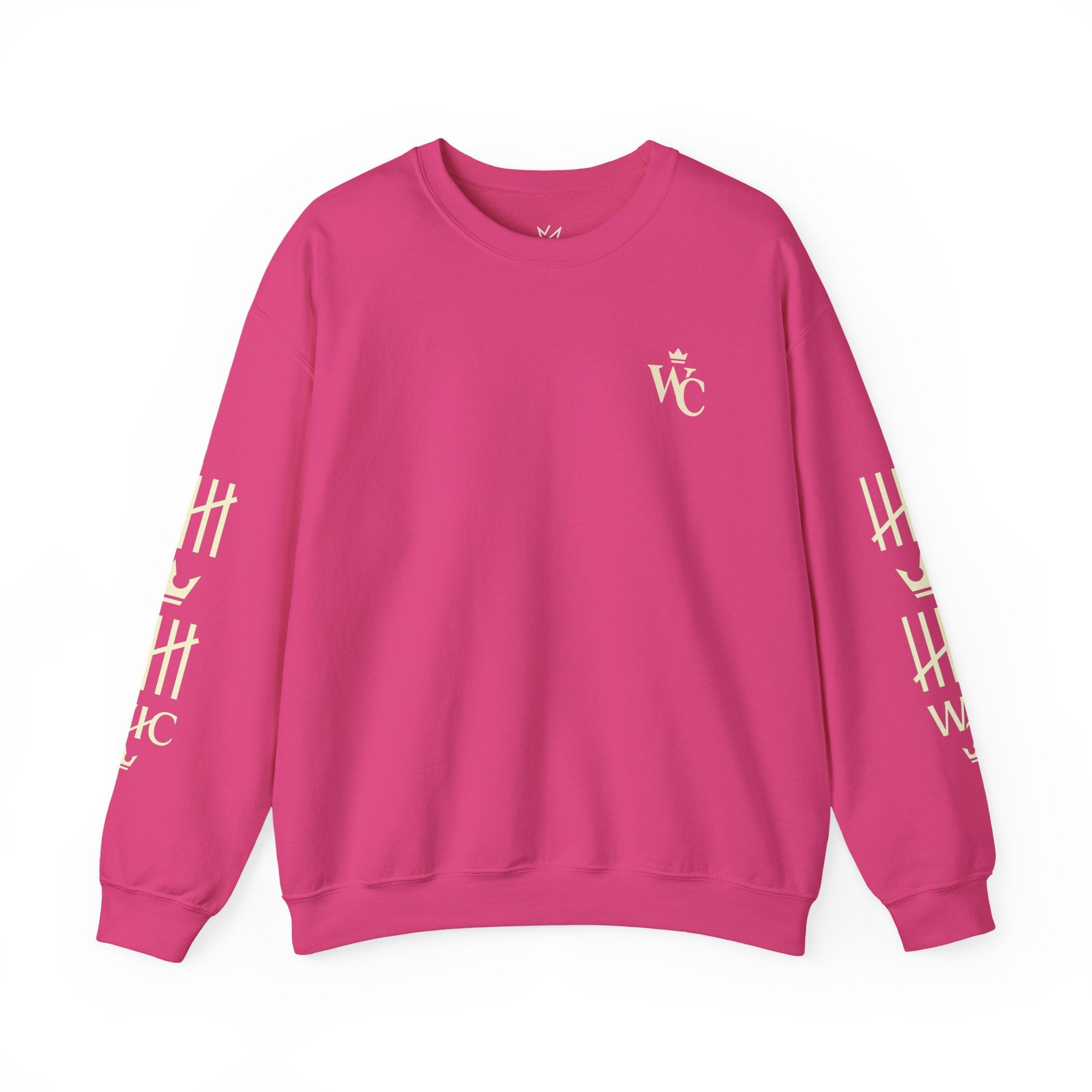 Crewneck Sweatshirt — WC Crown Logo & Tally Sleeve Graphic