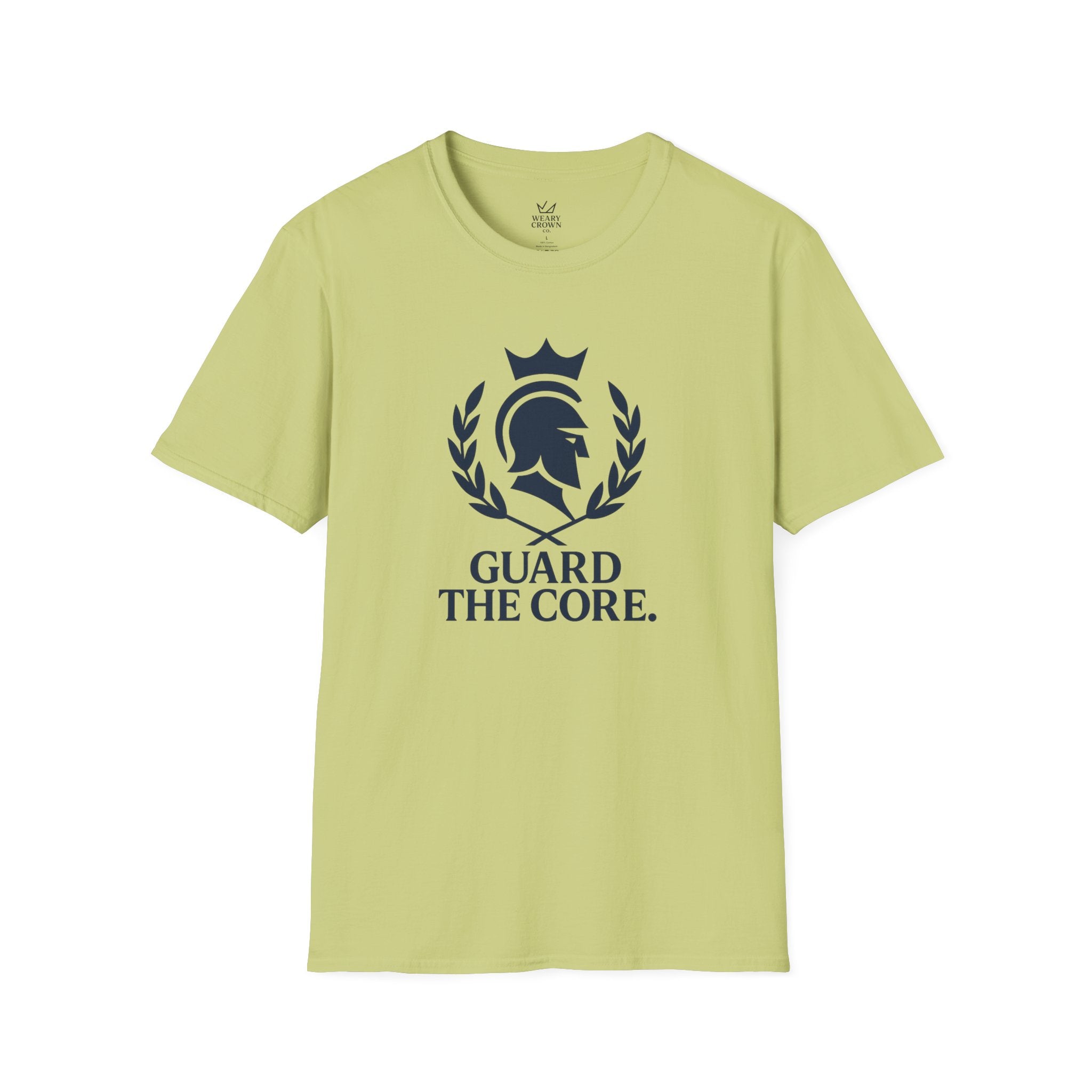 Guard the Core Tee – Crowned Spartan Laurel Discipline Motto T‑Shirt