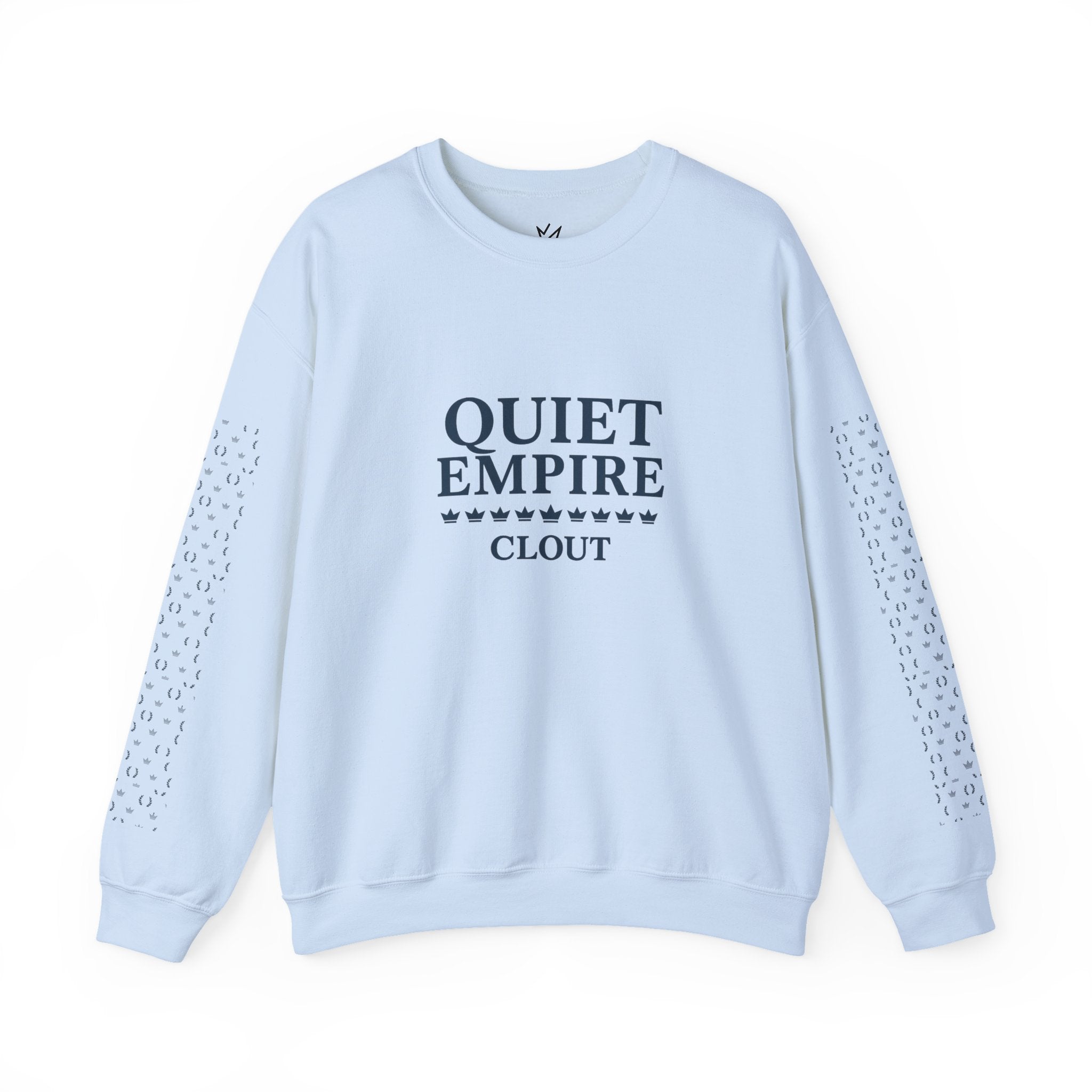 Quiet Empire Crewneck Sweatshirt — 'QUIET EMPIRE CLOUT' Minimal Graphic Pullover