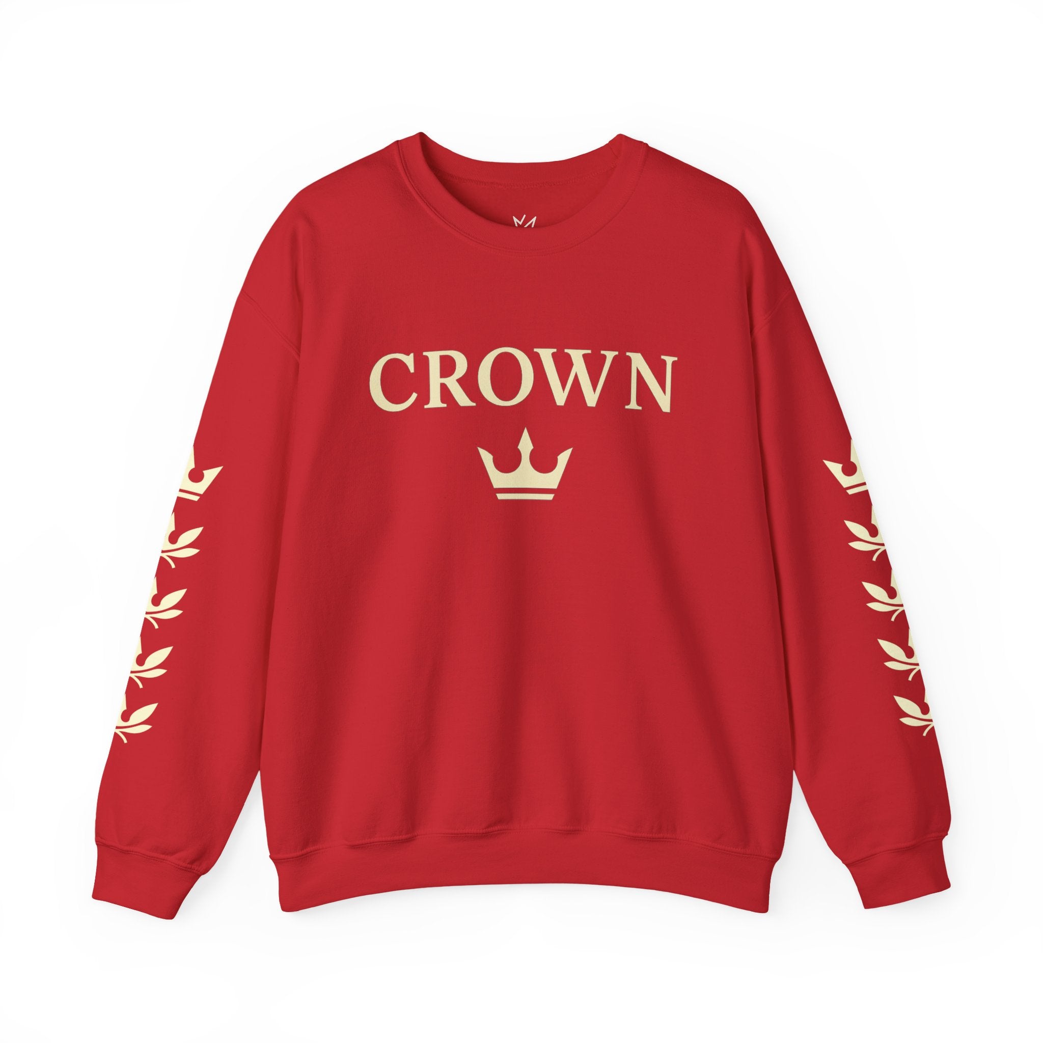 CROWN Statement Crewneck Sweatshirt (Laurel Sleeve Detail)