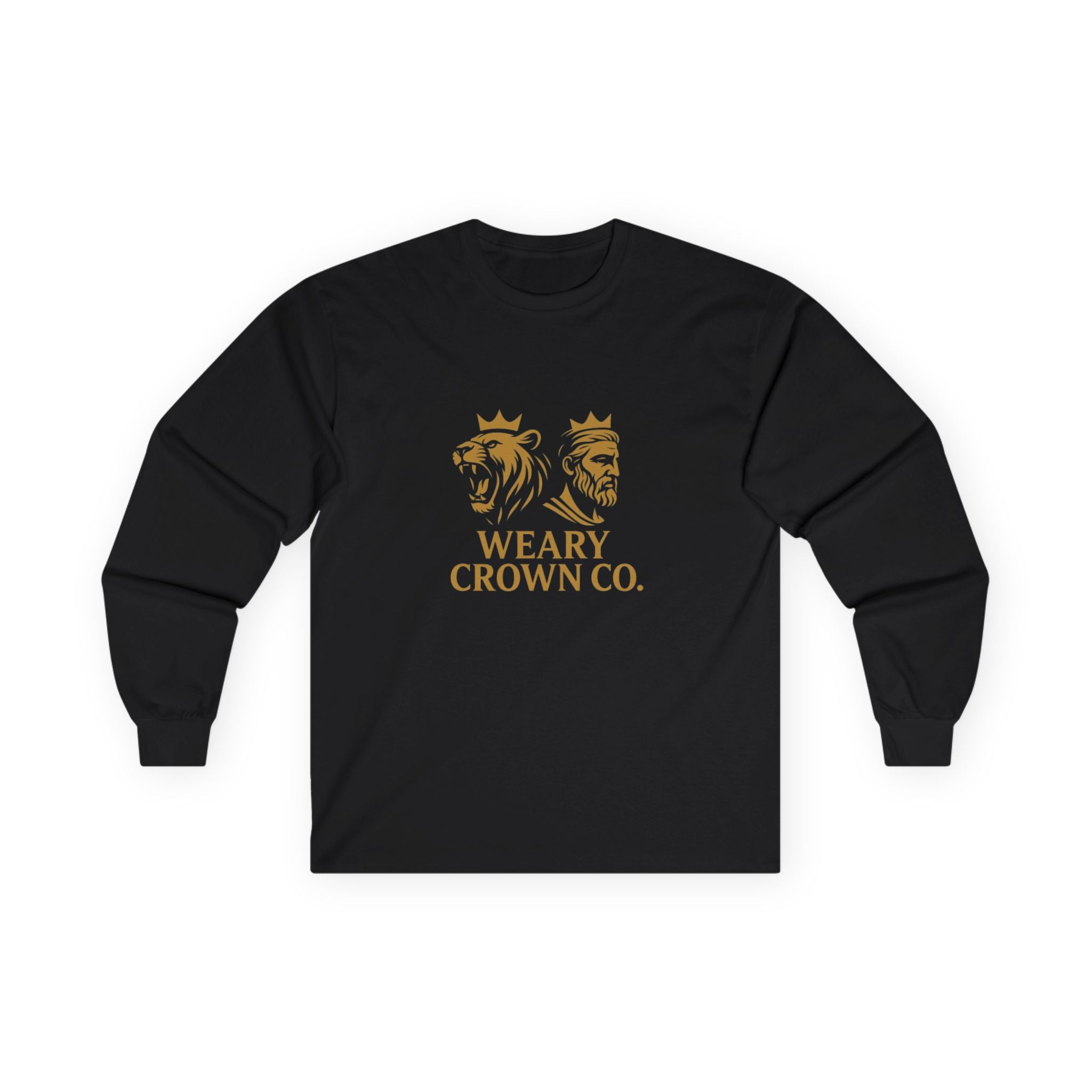 Weary Crown Co. Signature Lion Mark Long Sleeve Tee – Minimal Luxury Logo Shirt