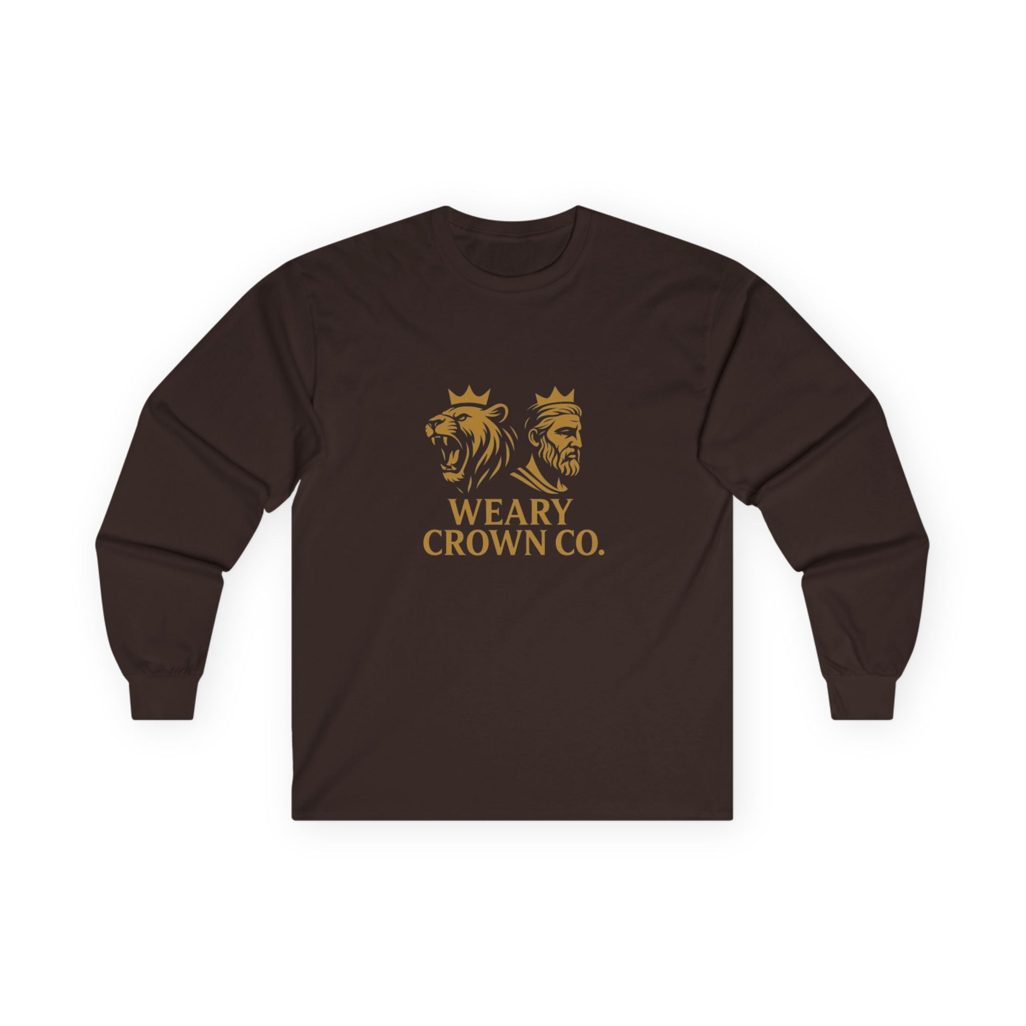 Weary Crown Co. Signature Lion Mark Long Sleeve Tee – Minimal Luxury Logo Shirt