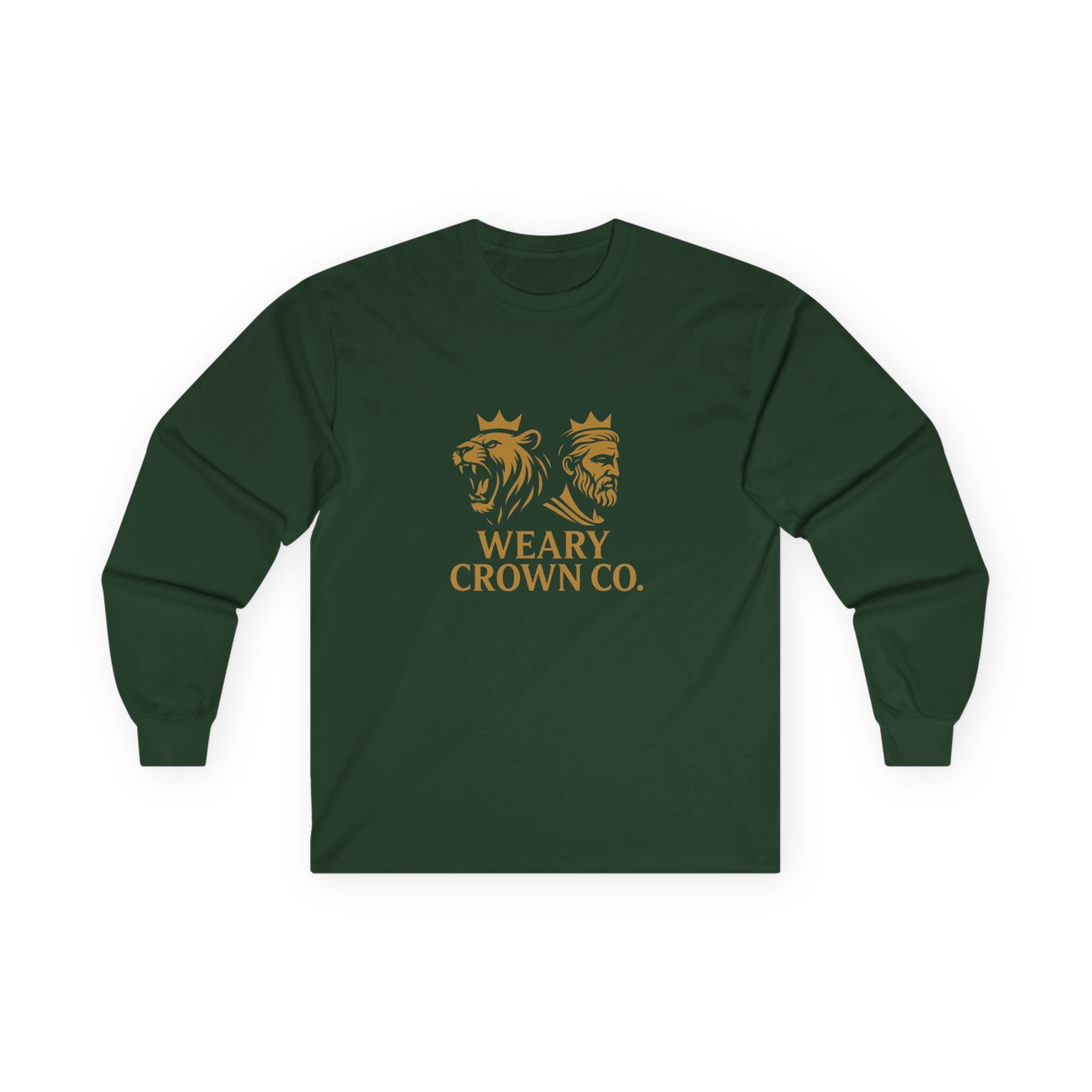 Weary Crown Co. Signature Lion Mark Long Sleeve Tee – Minimal Luxury Logo Shirt