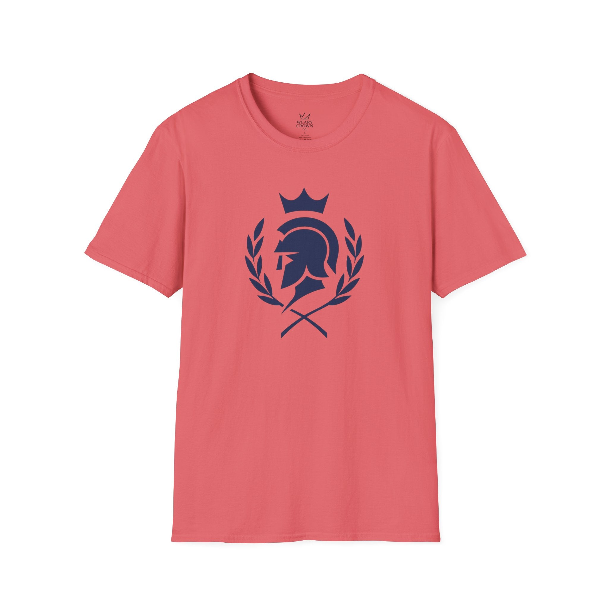 Crowned Spartan Laurel Crest Tee – Minimal Warrior Emblem T‑Shirt