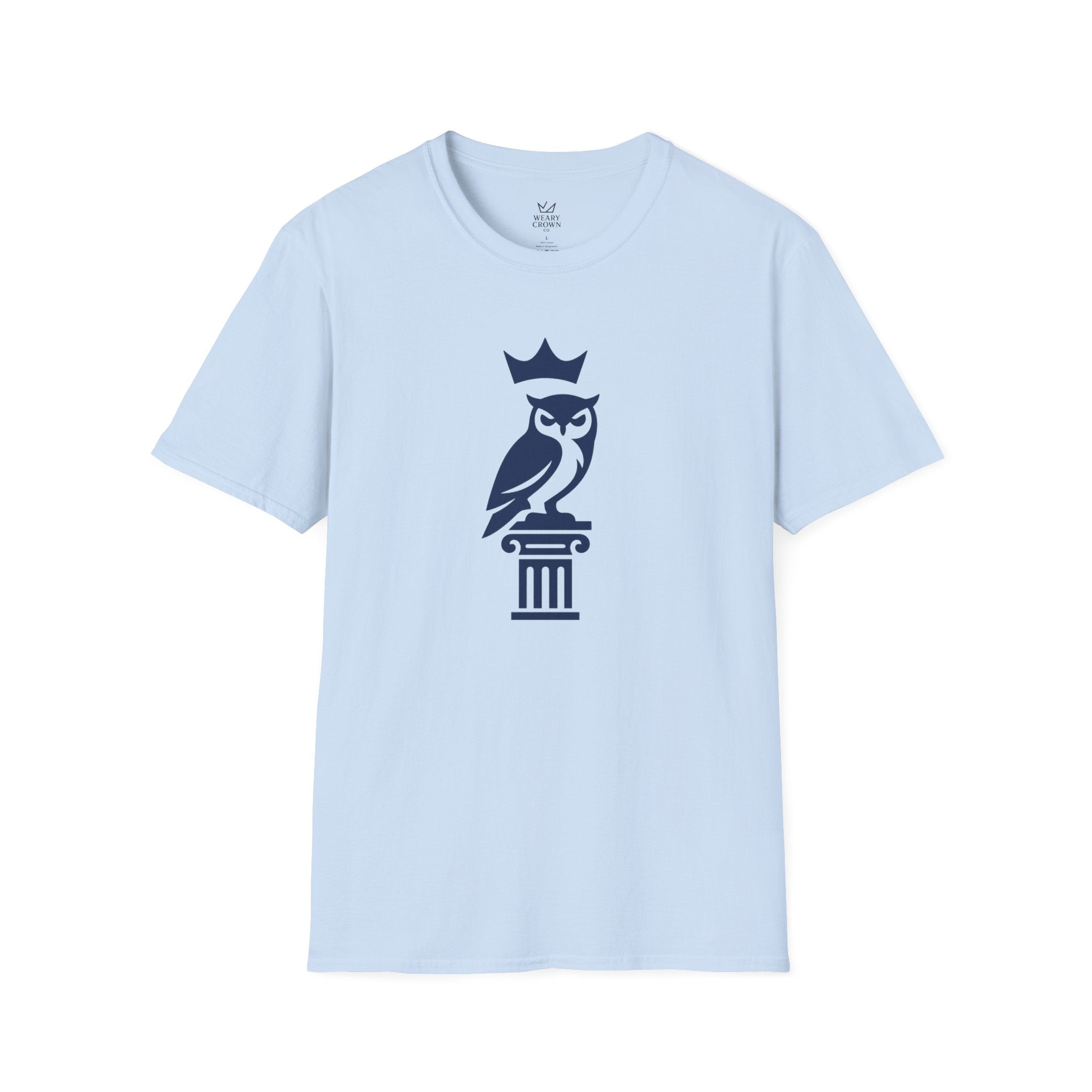 Crowned Owl Crest Shirt – Minimal Strategy Symbol Tee