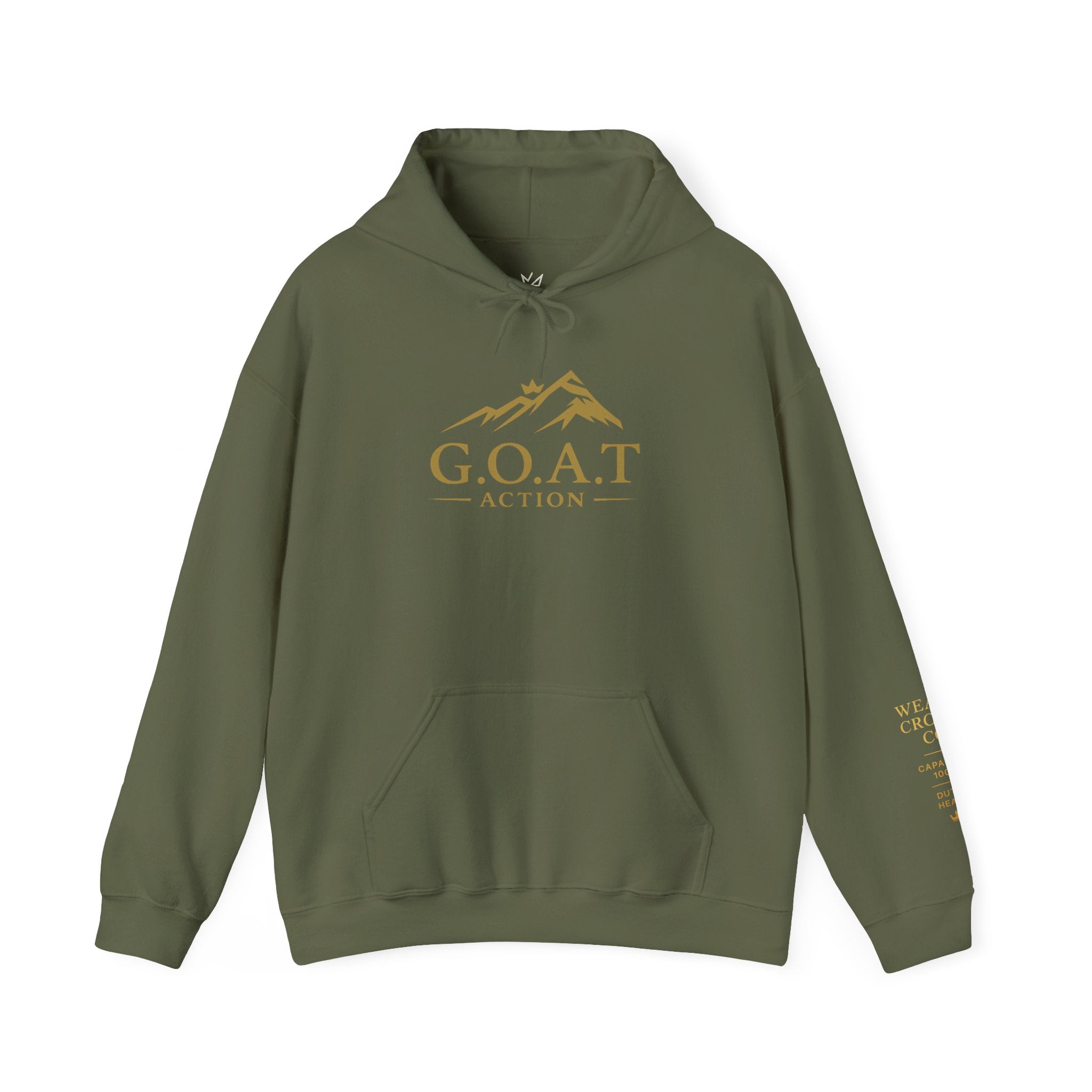 G.O.A.T Action Crest Hoodie – Minimal Gold Print
