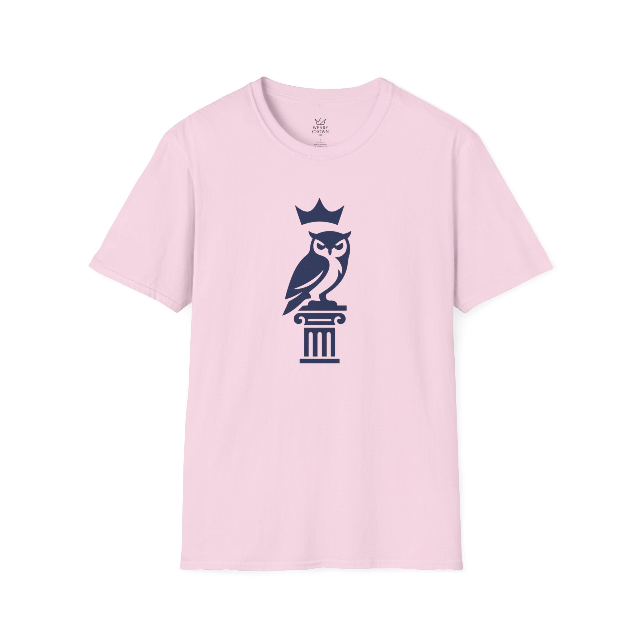 Crowned Owl Crest Shirt – Minimal Strategy Symbol Tee