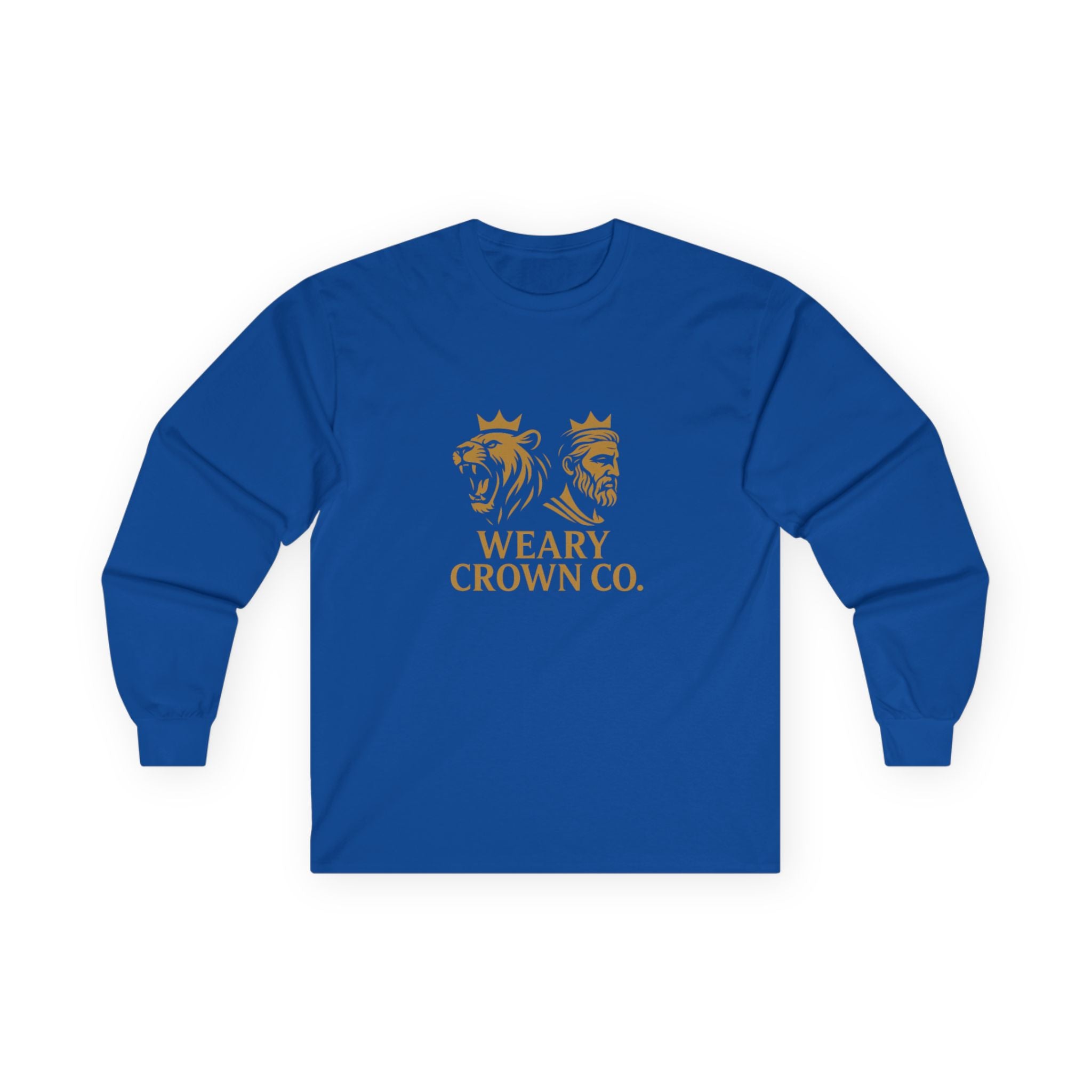 Weary Crown Co. Signature Lion Mark Long Sleeve Tee – Minimal Luxury Logo Shirt