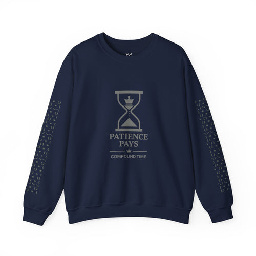 Compound Time Crewneck Sweatshirt — Patience Pays Hourglass