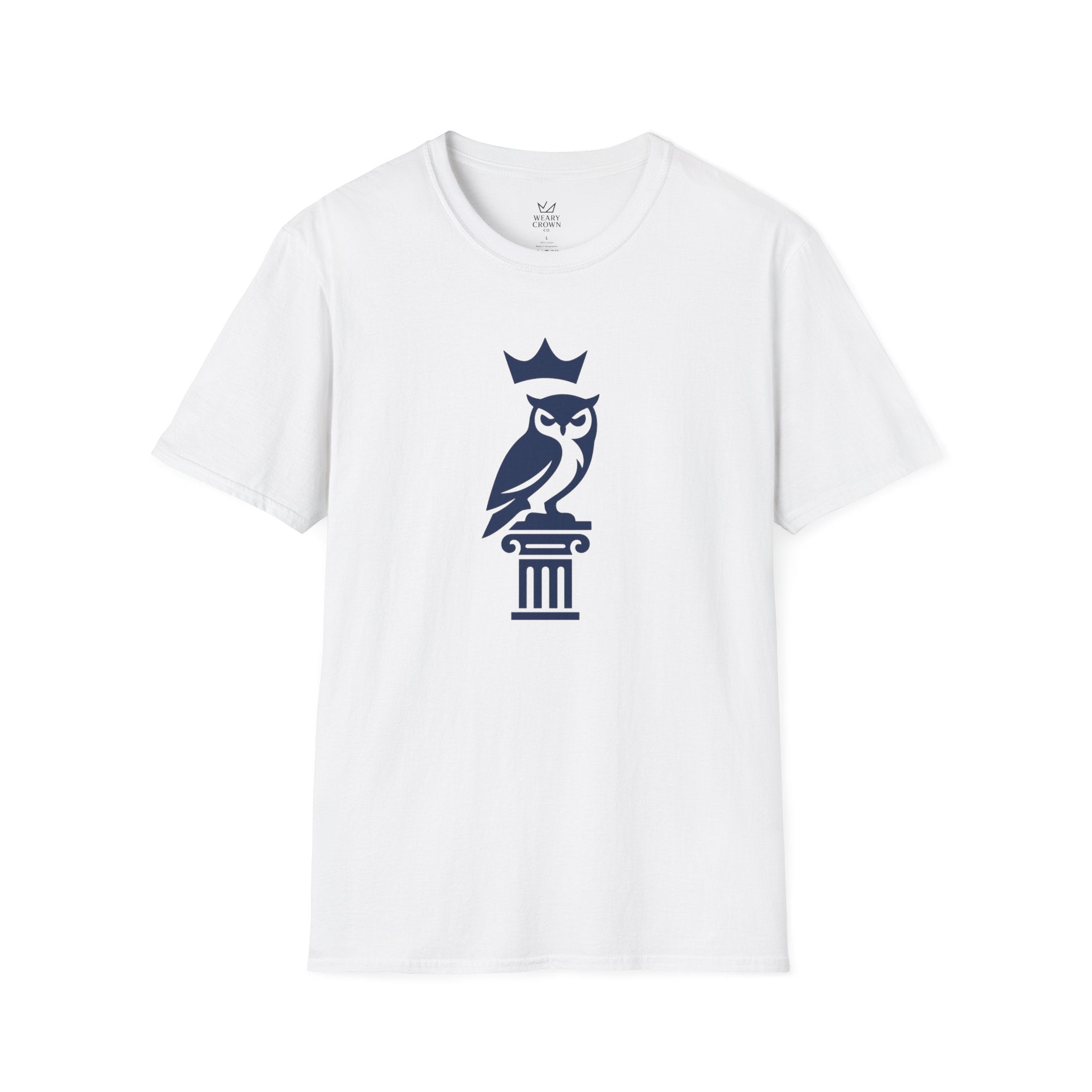 Crowned Owl Crest Shirt – Minimal Strategy Symbol Tee