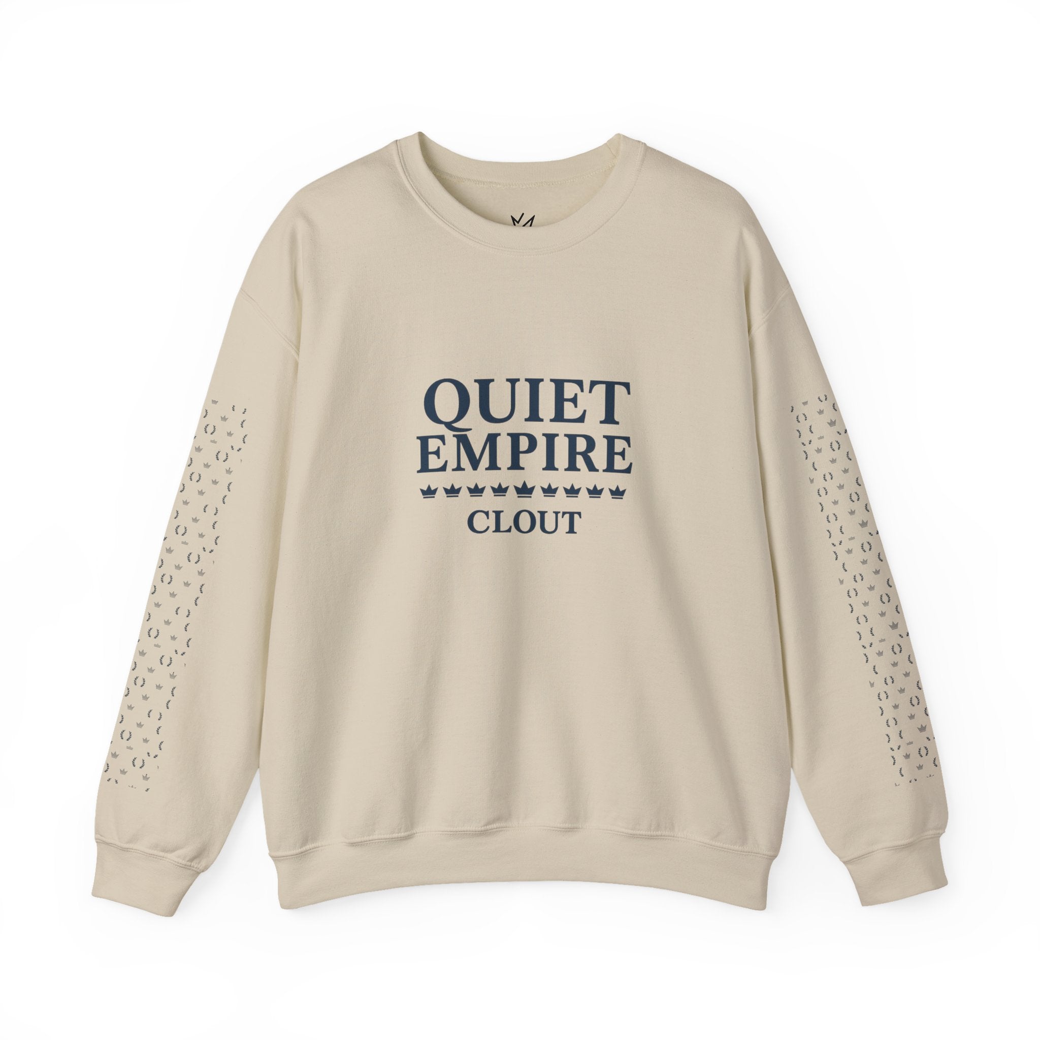 Quiet Empire Crewneck Sweatshirt — 'QUIET EMPIRE CLOUT' Minimal Graphic Pullover
