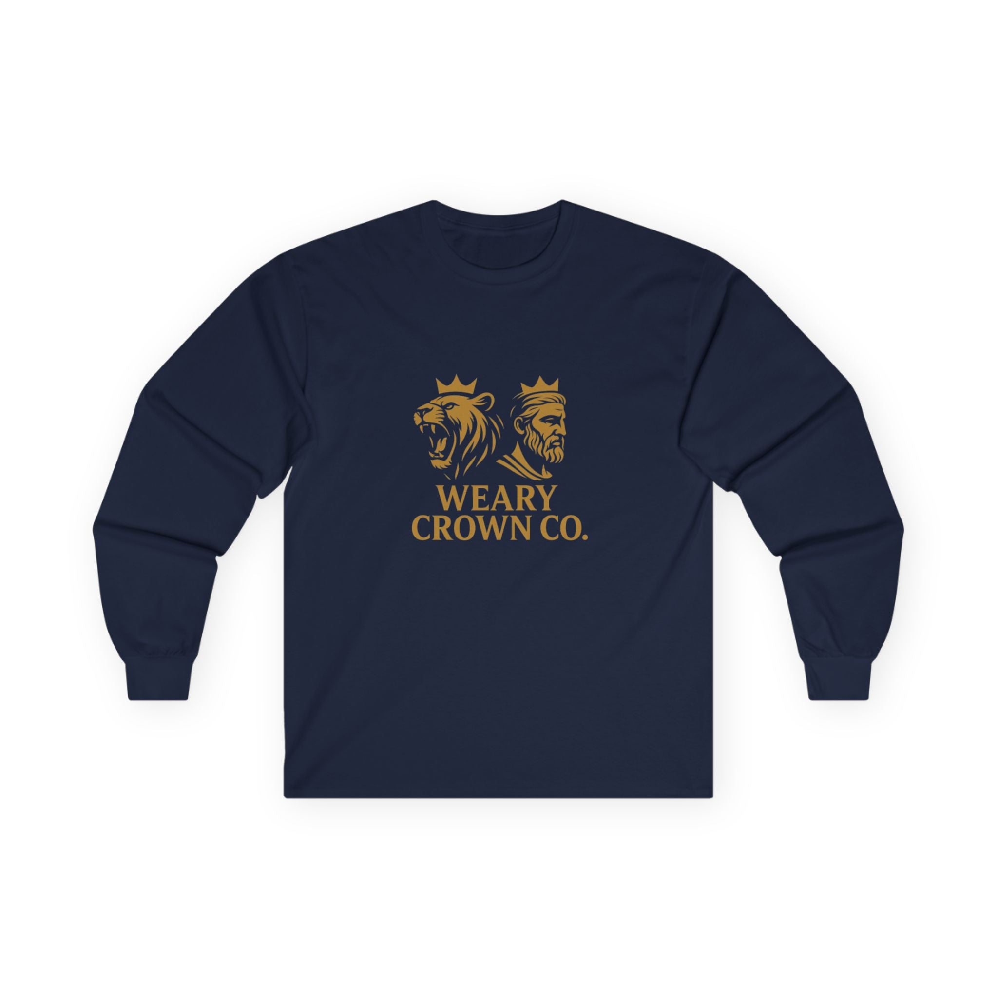 Weary Crown Co. Signature Lion Mark Long Sleeve Tee – Minimal Luxury Logo Shirt