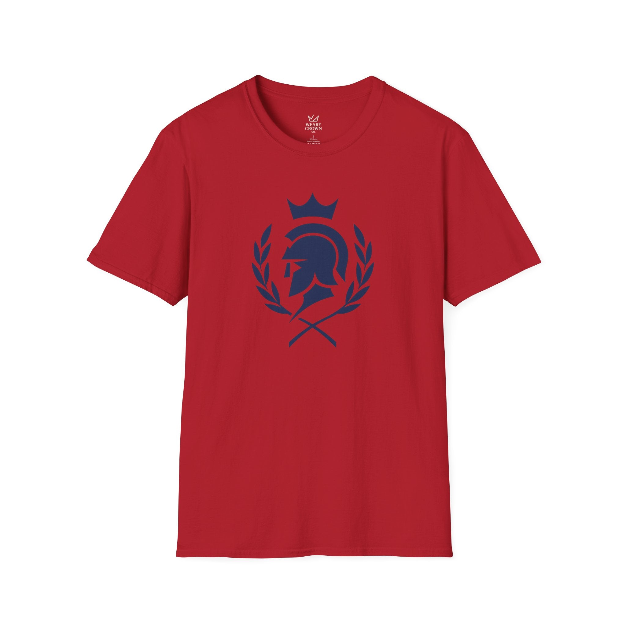 Crowned Spartan Laurel Crest Tee – Minimal Warrior Emblem T‑Shirt