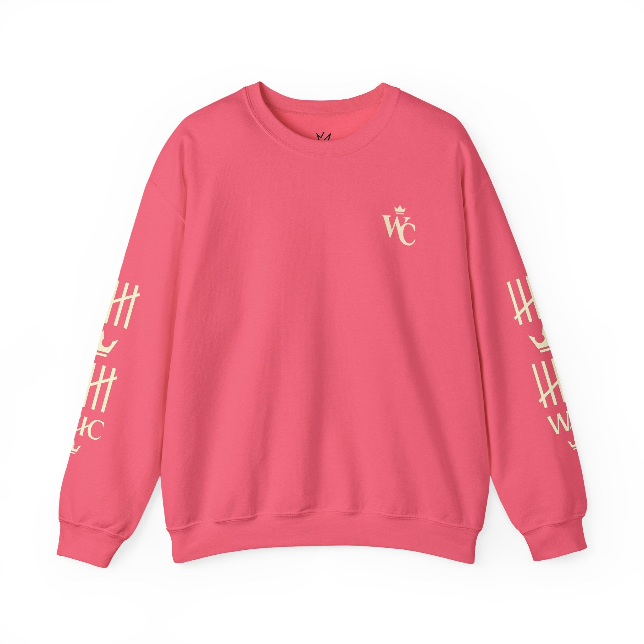 Crewneck Sweatshirt — WC Crown Logo & Tally Sleeve Graphic