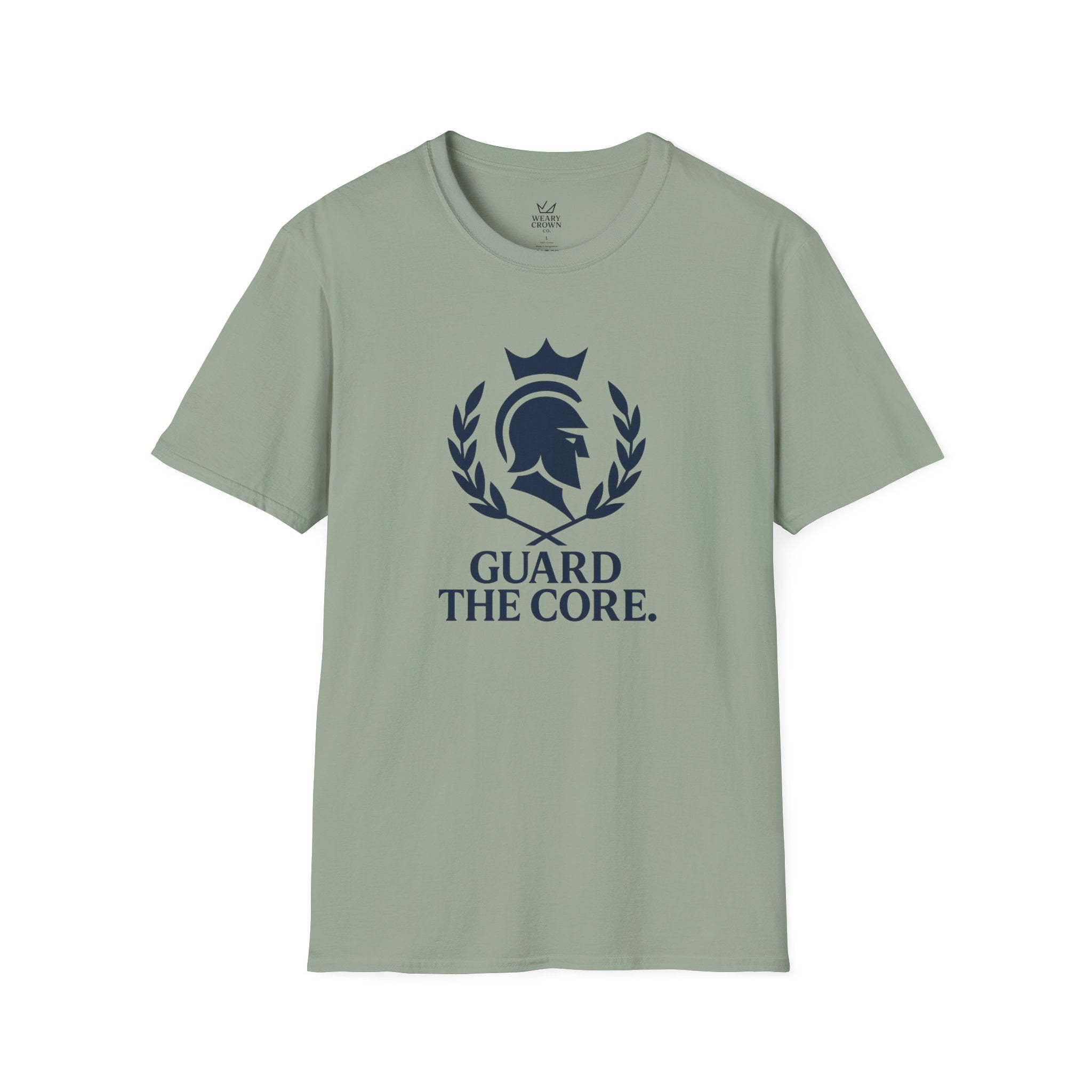 Guard the Core Tee – Crowned Spartan Laurel Discipline Motto T‑Shirt