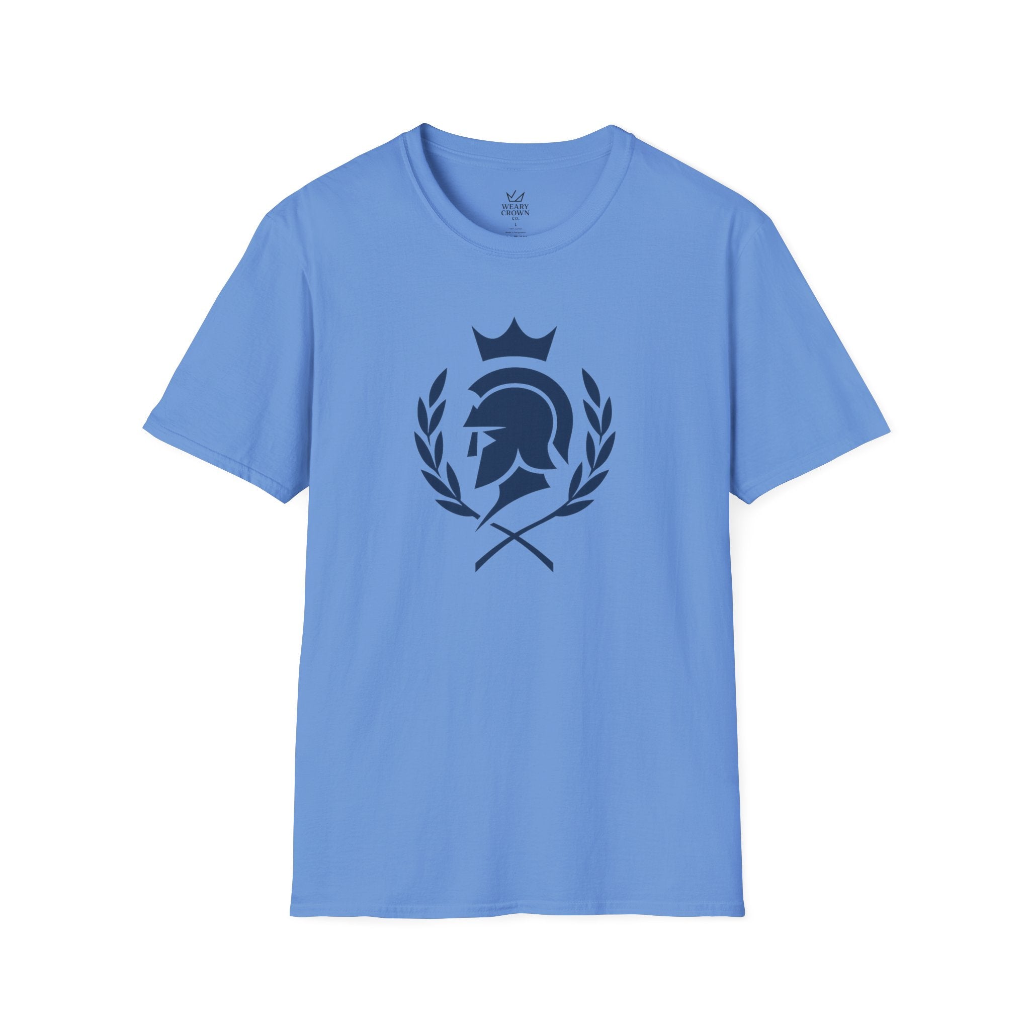 Crowned Spartan Laurel Crest Tee – Minimal Warrior Emblem T‑Shirt