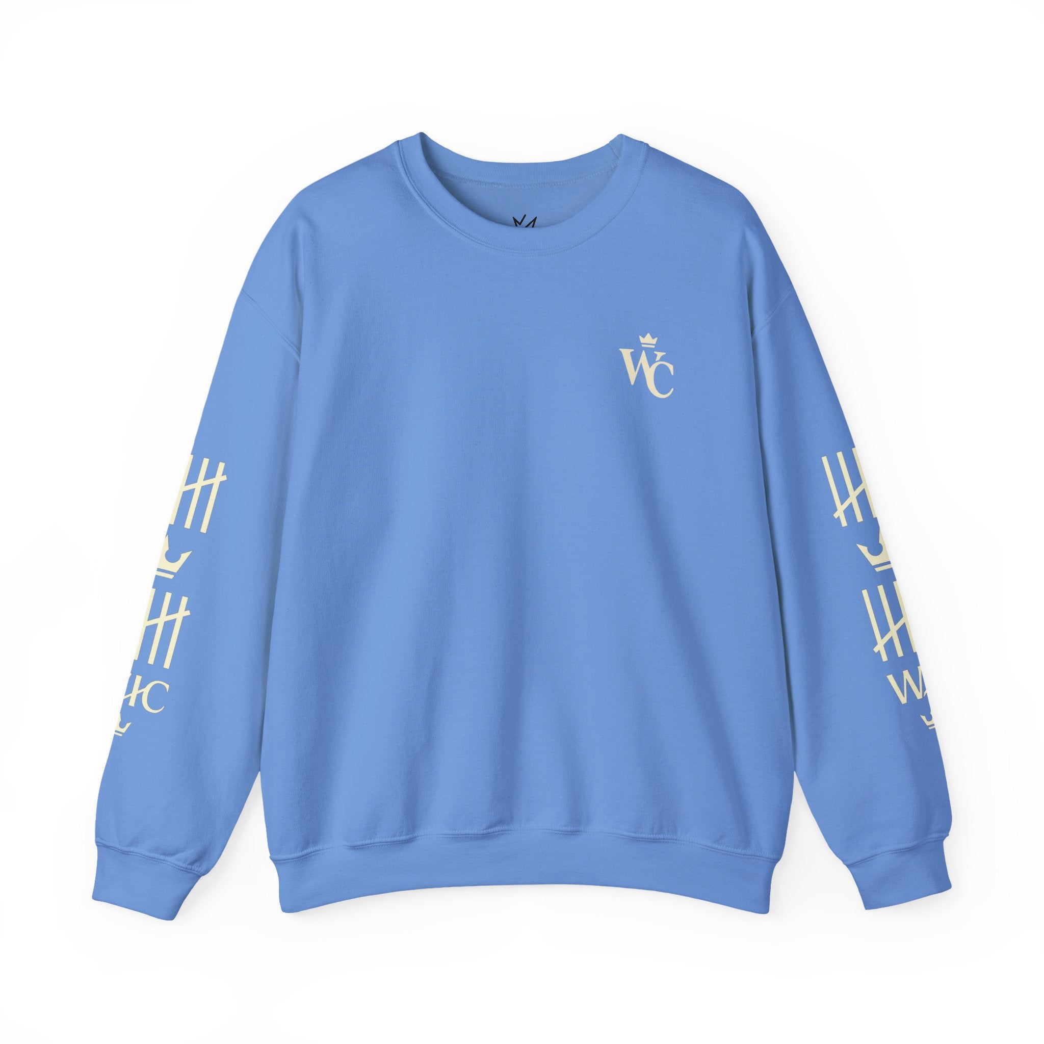 Crewneck Sweatshirt — WC Crown Logo & Tally Sleeve Graphic
