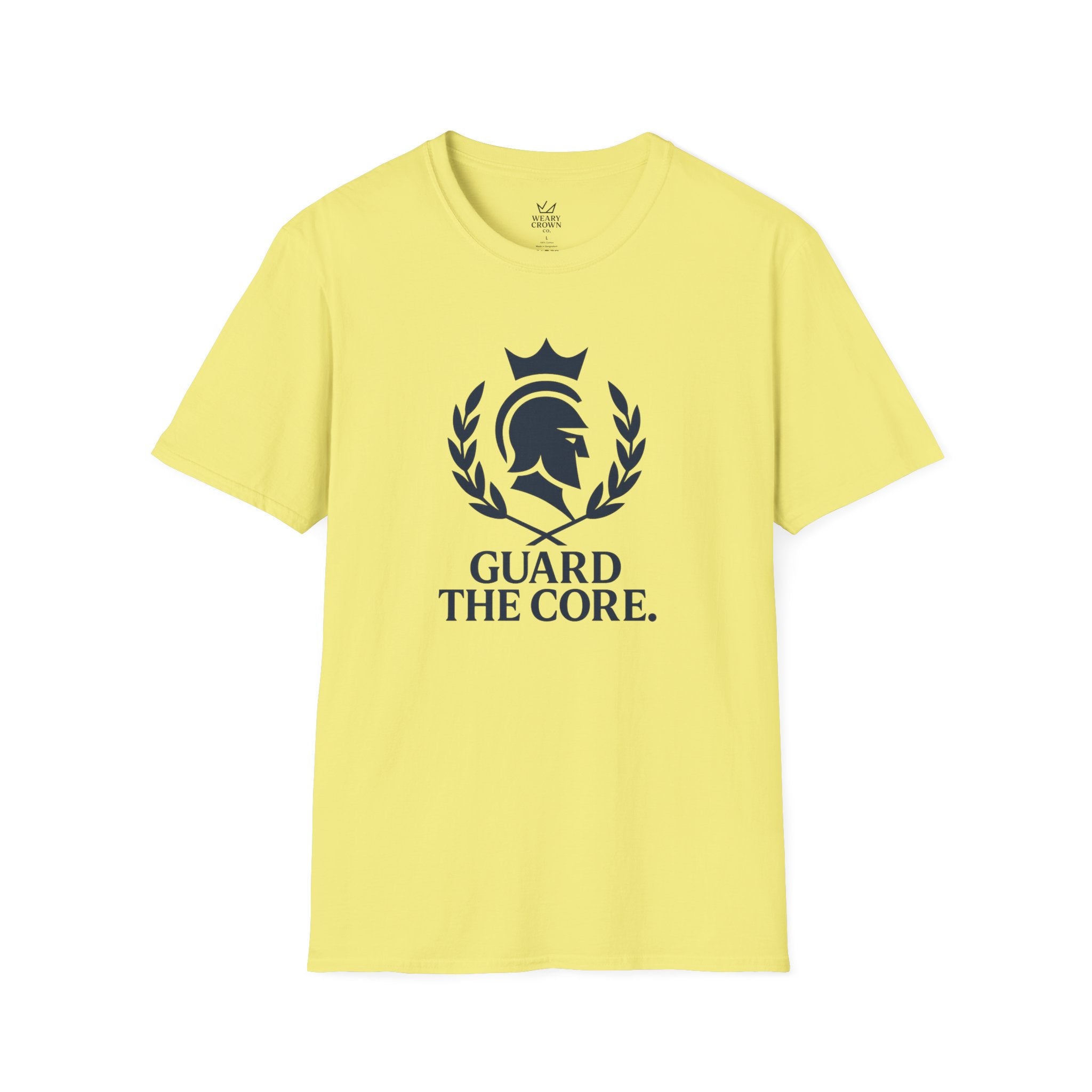 Guard the Core Tee – Crowned Spartan Laurel Discipline Motto T‑Shirt