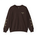 Crewneck Sweatshirt — ‘CROWN’ Minimal Gold Logo with Sleeve Text (Motivational Streetwear)