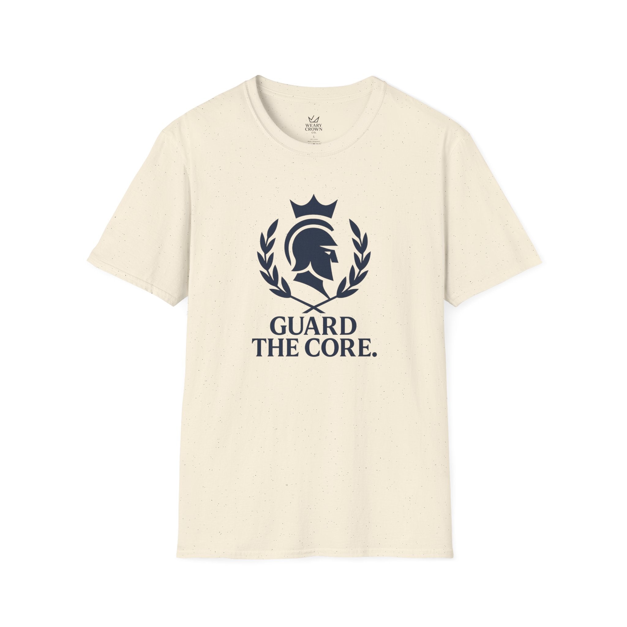 Guard the Core Tee – Crowned Spartan Laurel Discipline Motto T‑Shirt