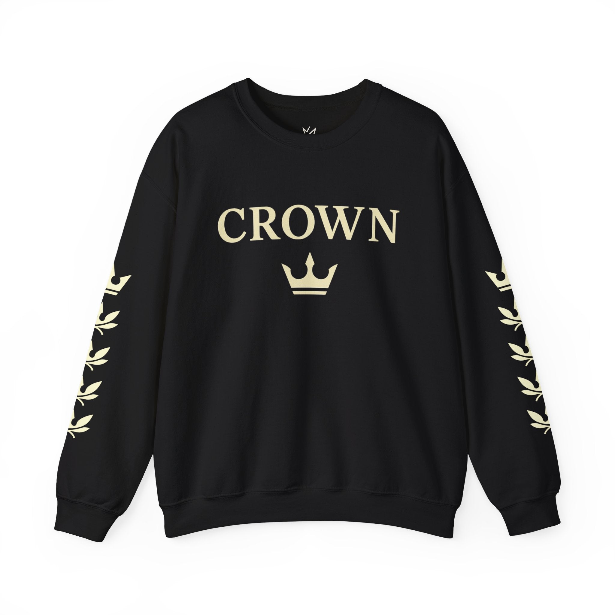 CROWN Statement Crewneck Sweatshirt (Laurel Sleeve Detail)