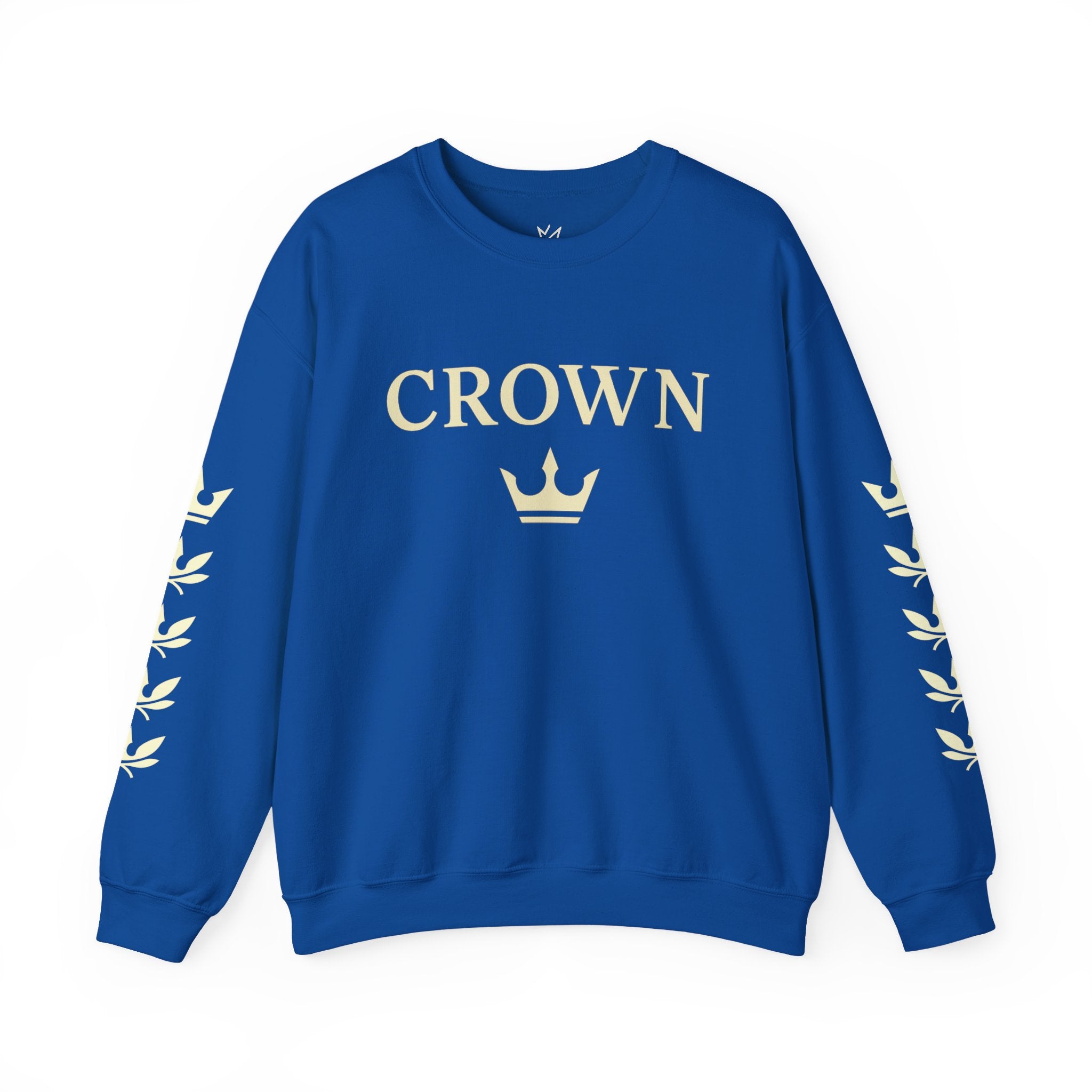 CROWN Statement Crewneck Sweatshirt (Laurel Sleeve Detail)