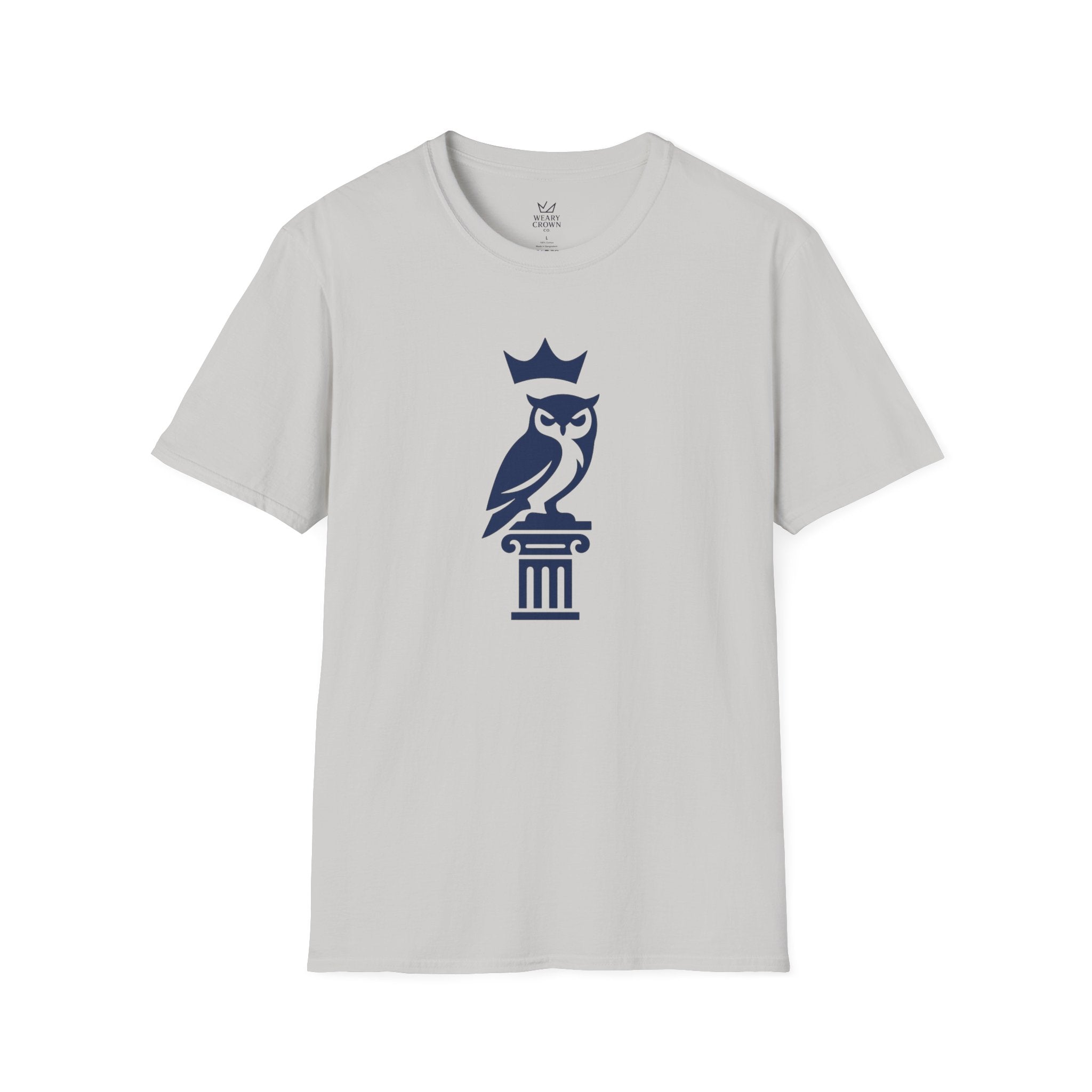 Crowned Owl Crest Shirt – Minimal Strategy Symbol Tee